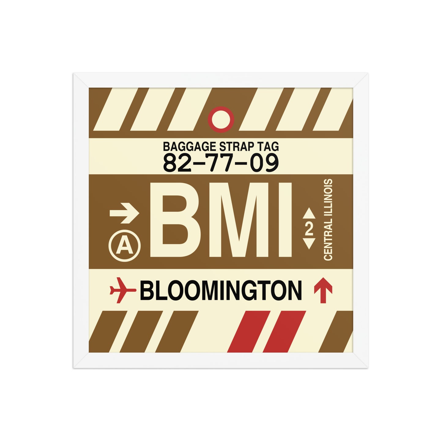 BMI Bloomington Framed Print • Jet Age Baggage Tag Design • YHM Designs - Image 13