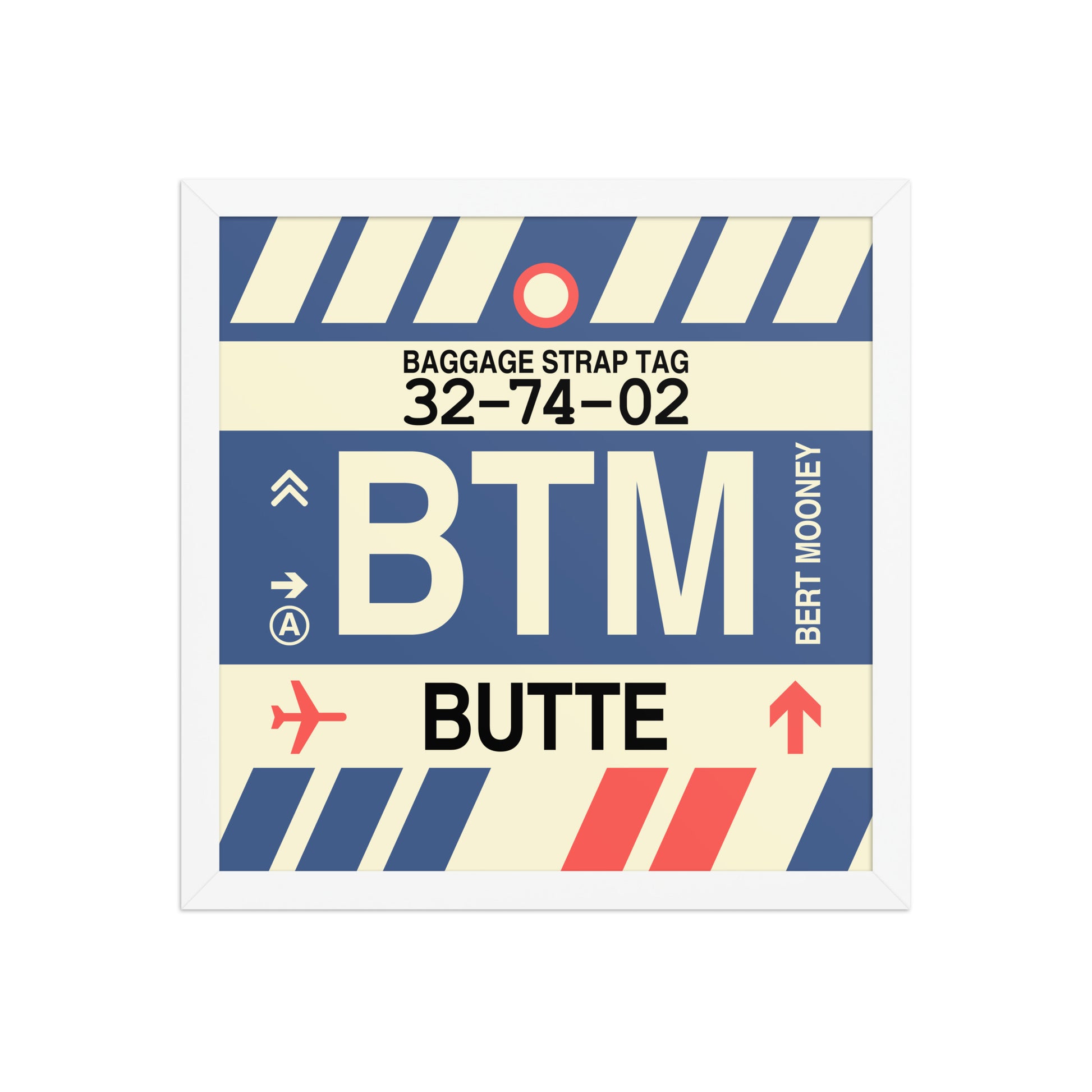 BTM Butte Framed Print • Jet Age Baggage Tag Design • YHM Designs - Image 13