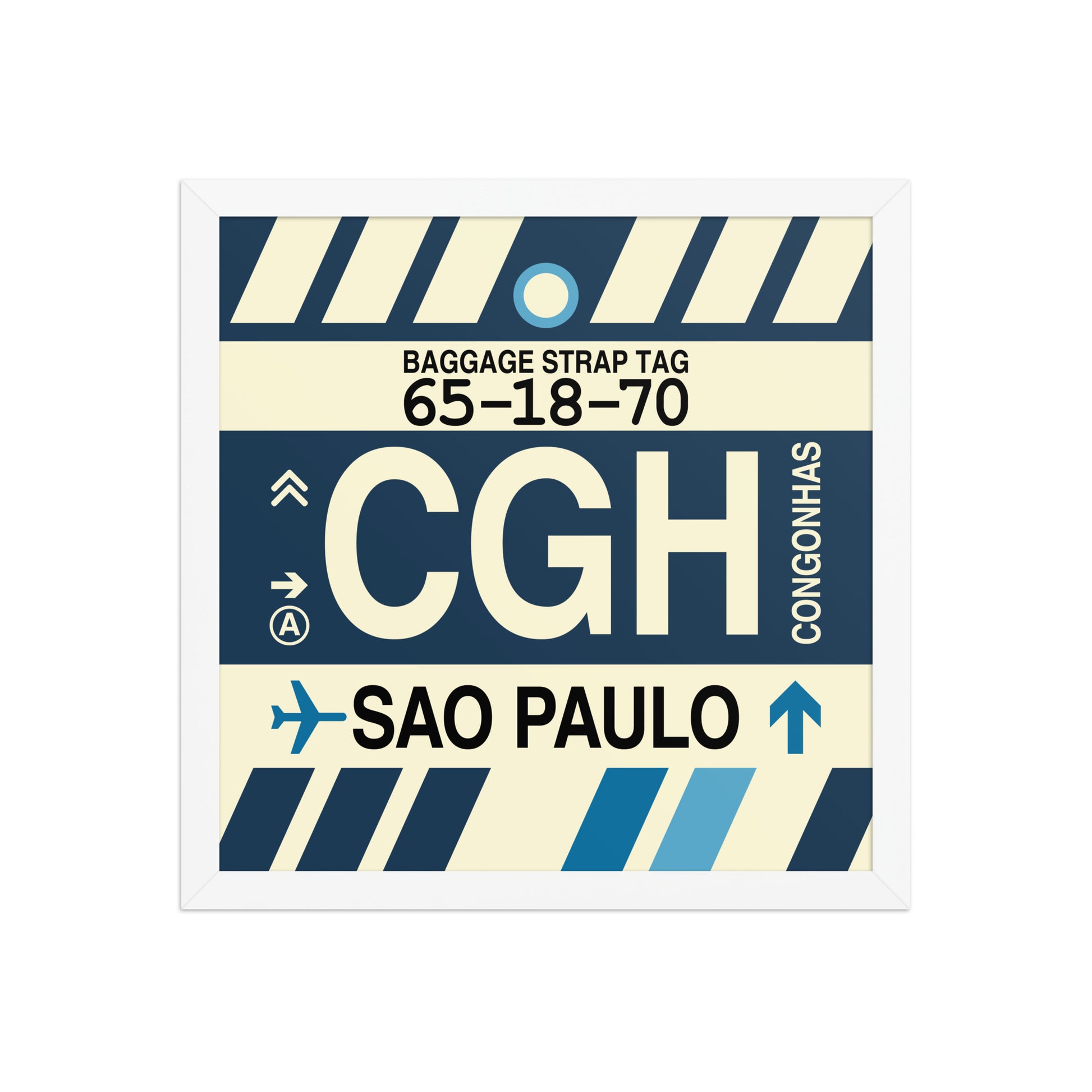 CGH Sao Paulo Framed Print • Jet Age Baggage Tag Design • YHM Designs - Image 13