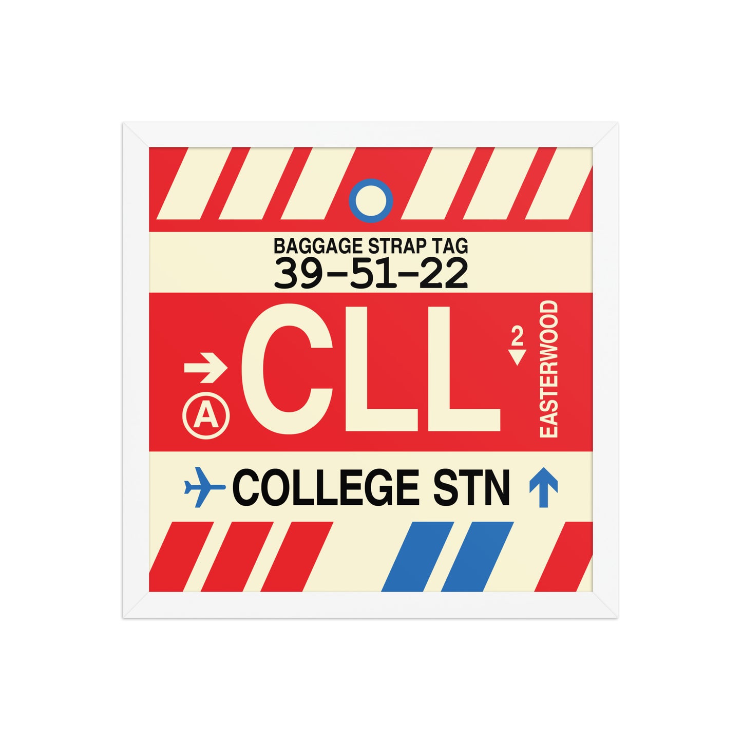 CLL College Station Framed Print • Jet Age Baggage Tag Design • YHM Designs - Image 13