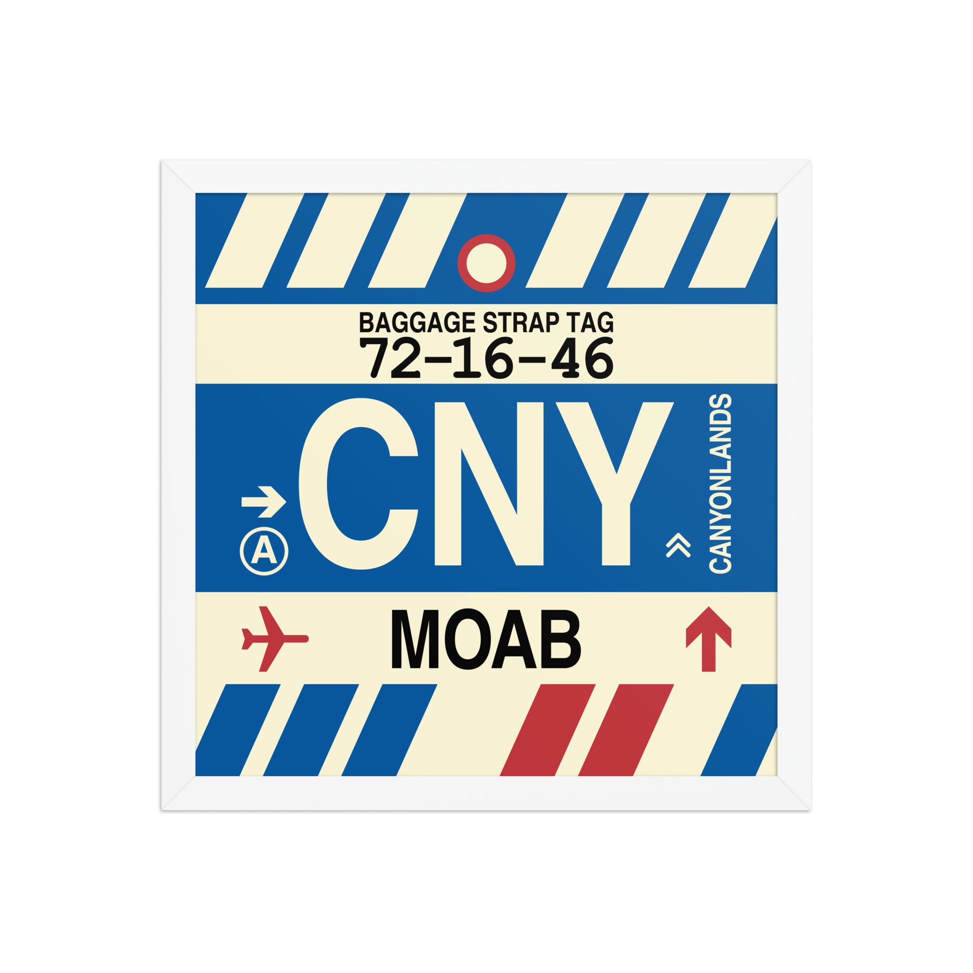 CNY Moab Framed Print • Jet Age Baggage Tag Design • YHM Designs - Image 13