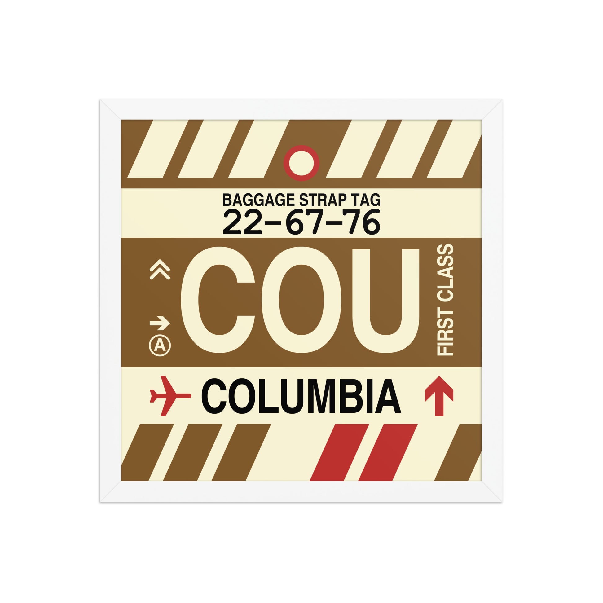COU Columbia Framed Print • Jet Age Baggage Tag Design • YHM Designs - Image 13