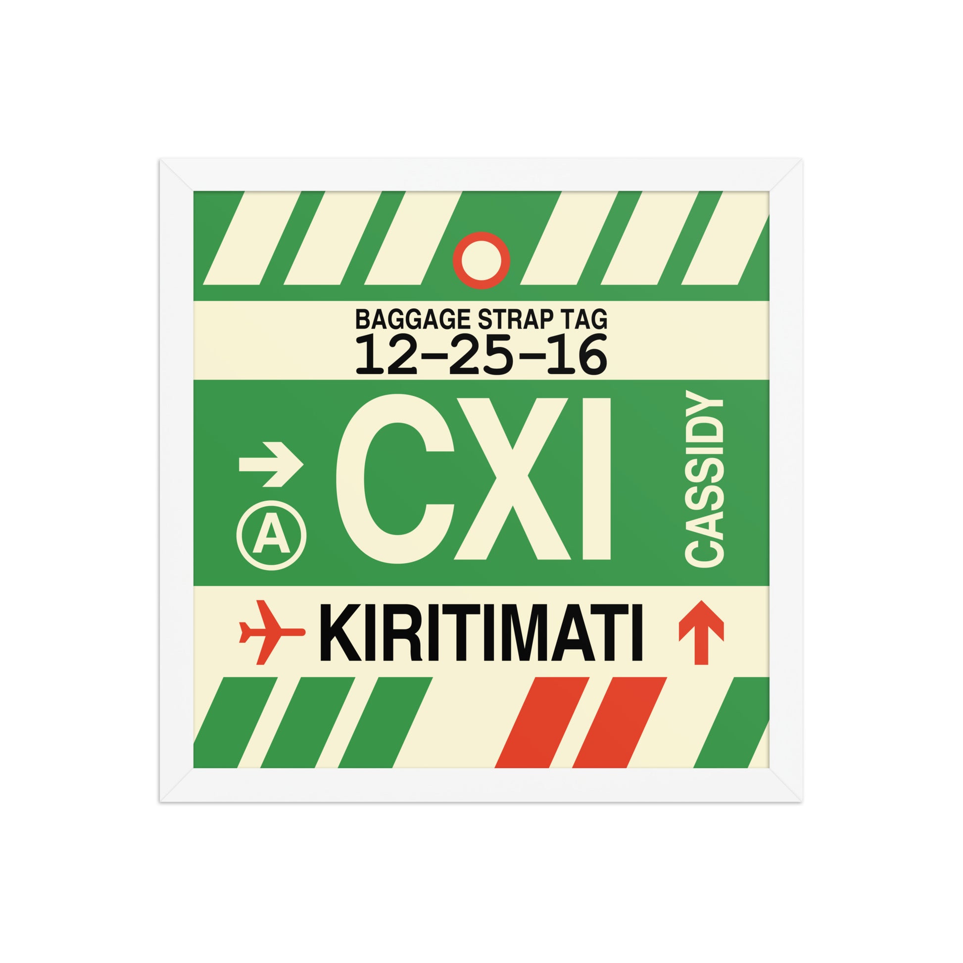 CXI Kiritimati Framed Print • Jet Age Baggage Tag Design • YHM Designs - Image 13