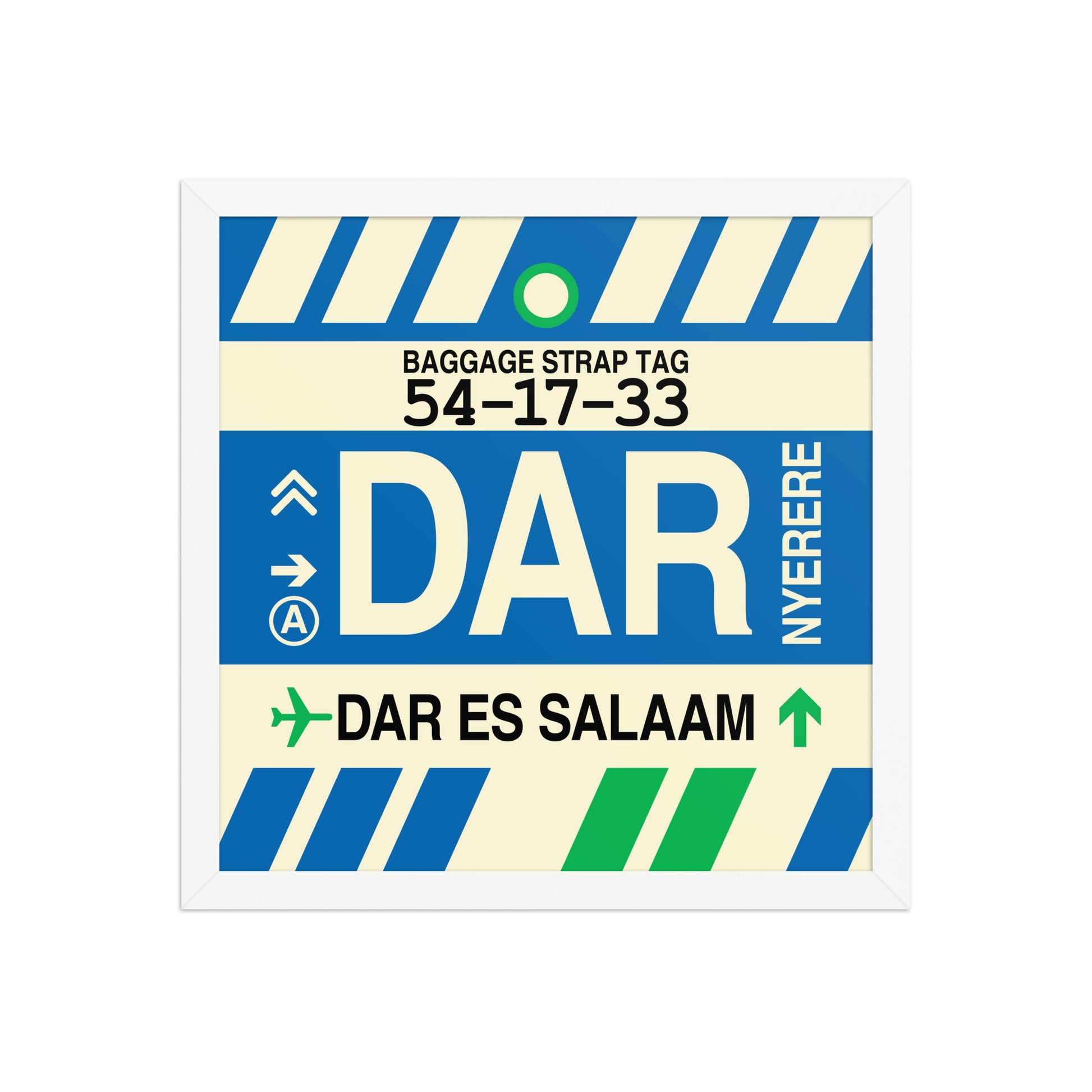 DAR Dar es Salaam Framed Print • Jet Age Baggage Tag Design • YHM Designs - Image 13