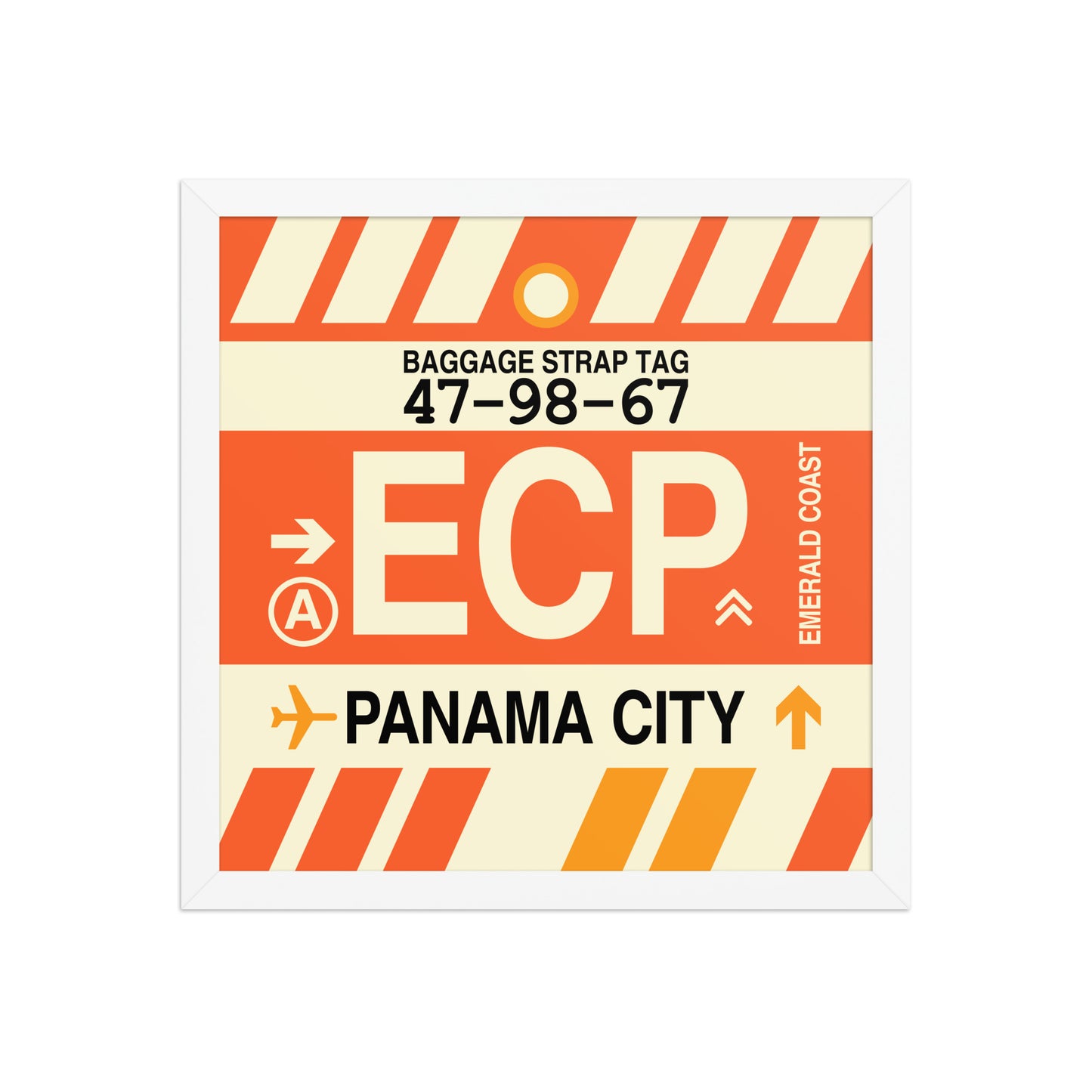 ECP Panama City Framed Print • Jet Age Baggage Tag Design • YHM Designs - Image 13
