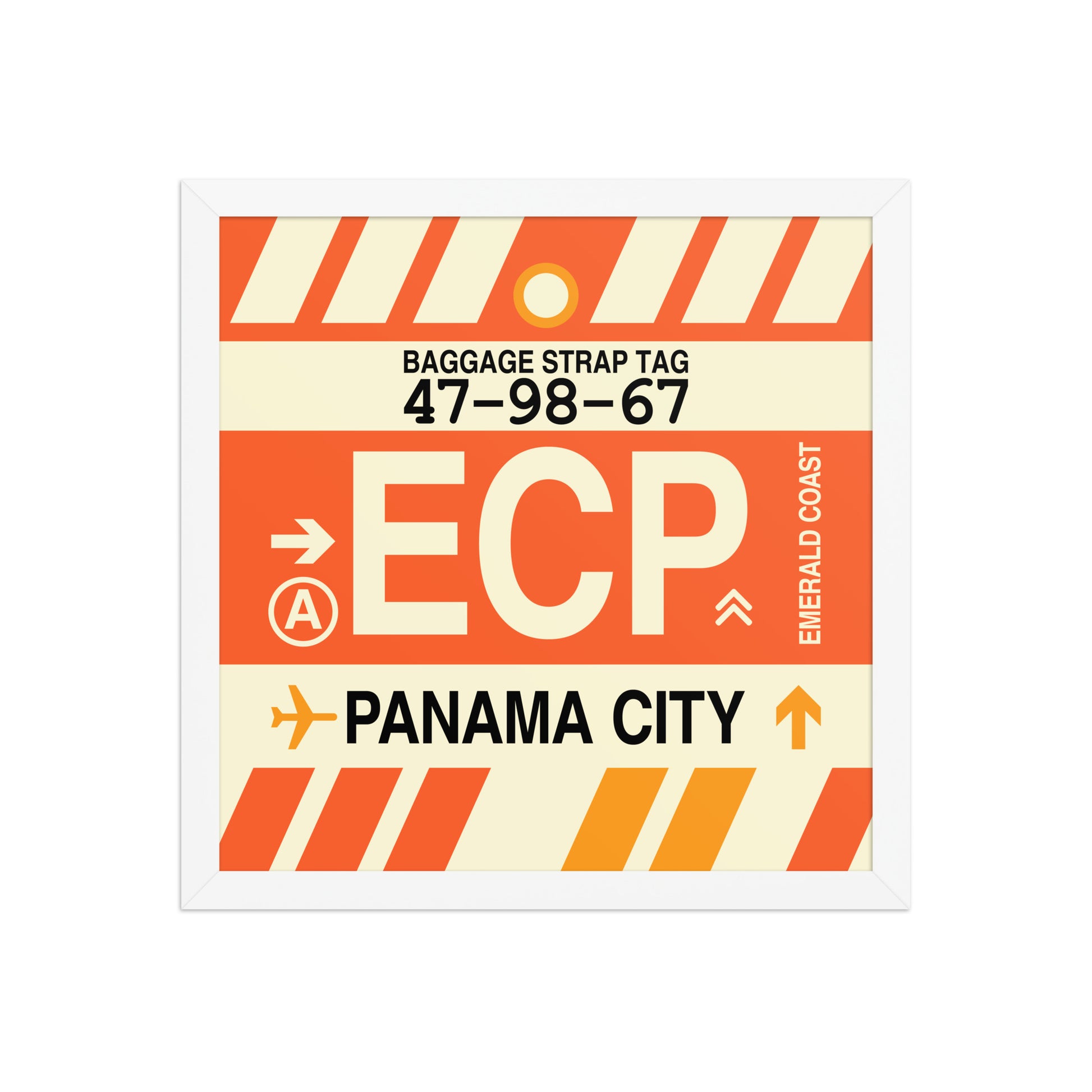 ECP Panama City Framed Print • Jet Age Baggage Tag Design • YHM Designs - Image 13