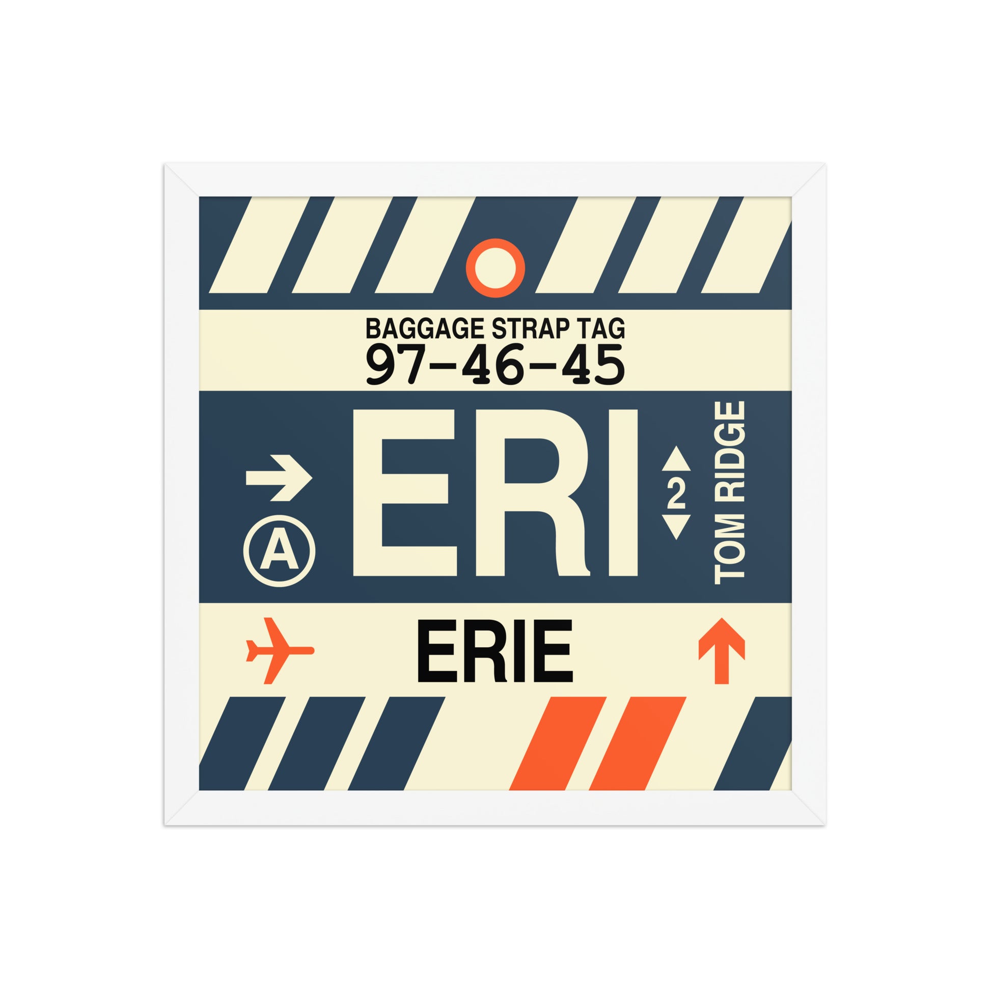 ERI Erie Framed Print • Jet Age Baggage Tag Design • YHM Designs - Image 13