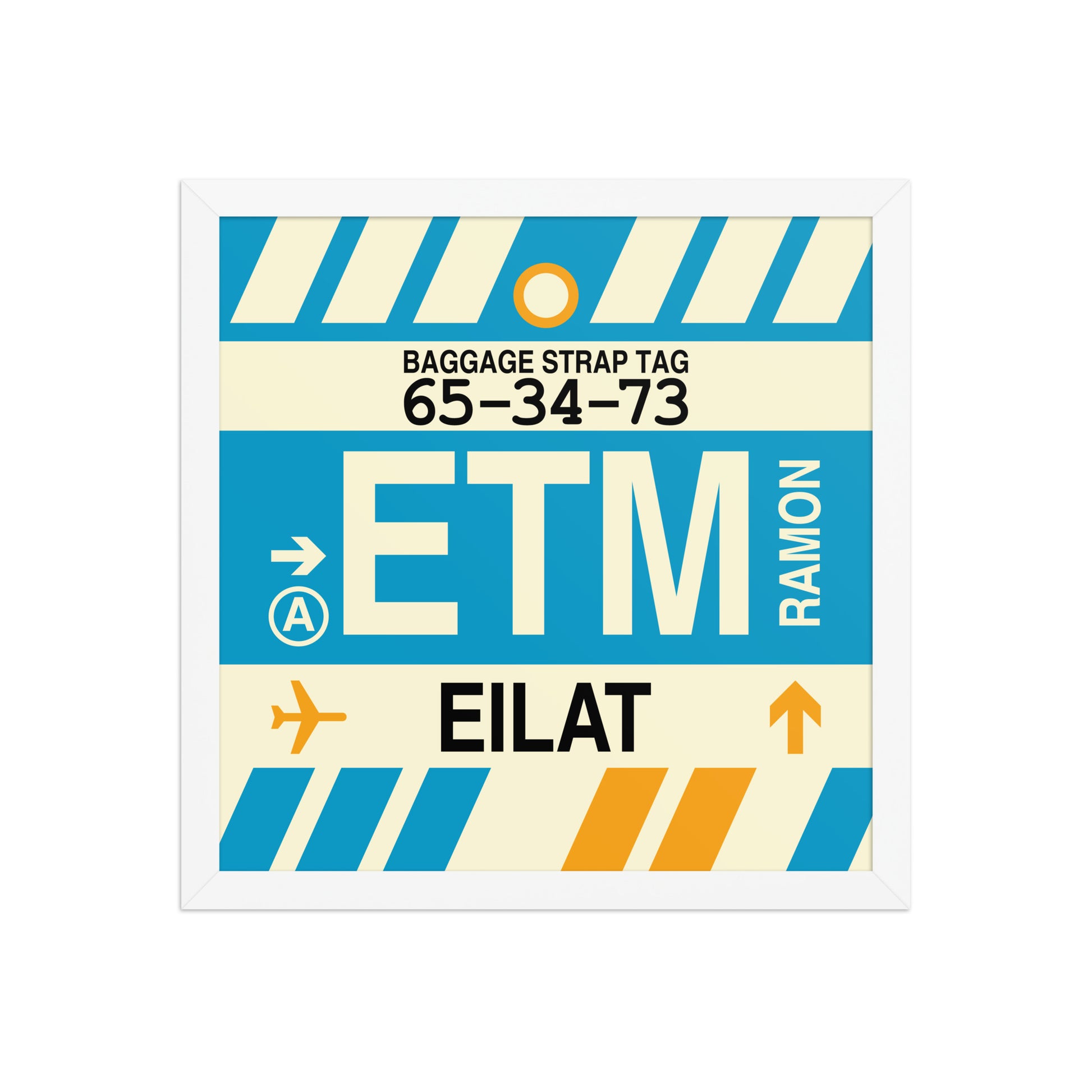 ETM Eilat Framed Print • Jet Age Baggage Tag Design • YHM Designs - Image 13