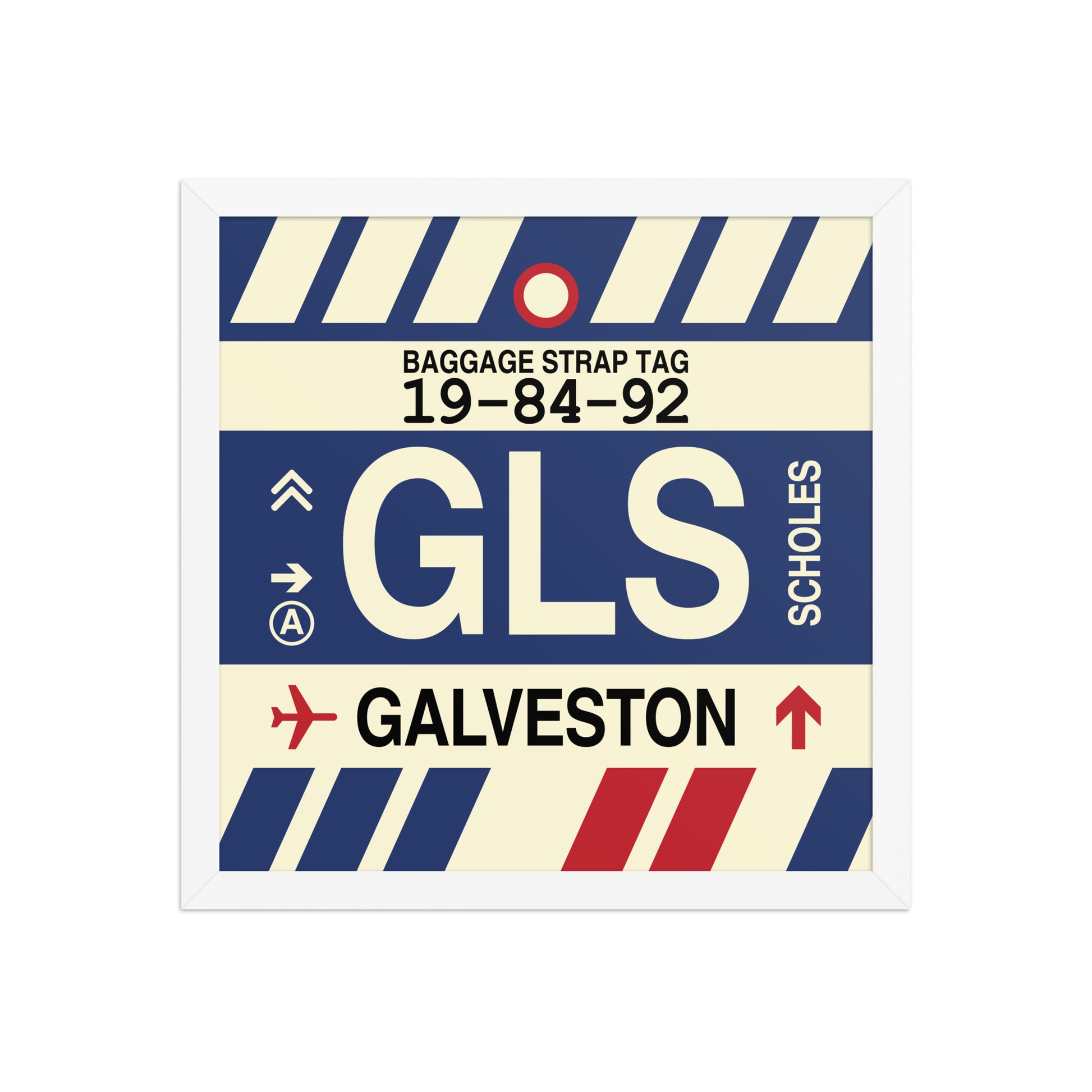 GLS Galveston Framed Print • Jet Age Baggage Tag Design • YHM Designs - Image 13