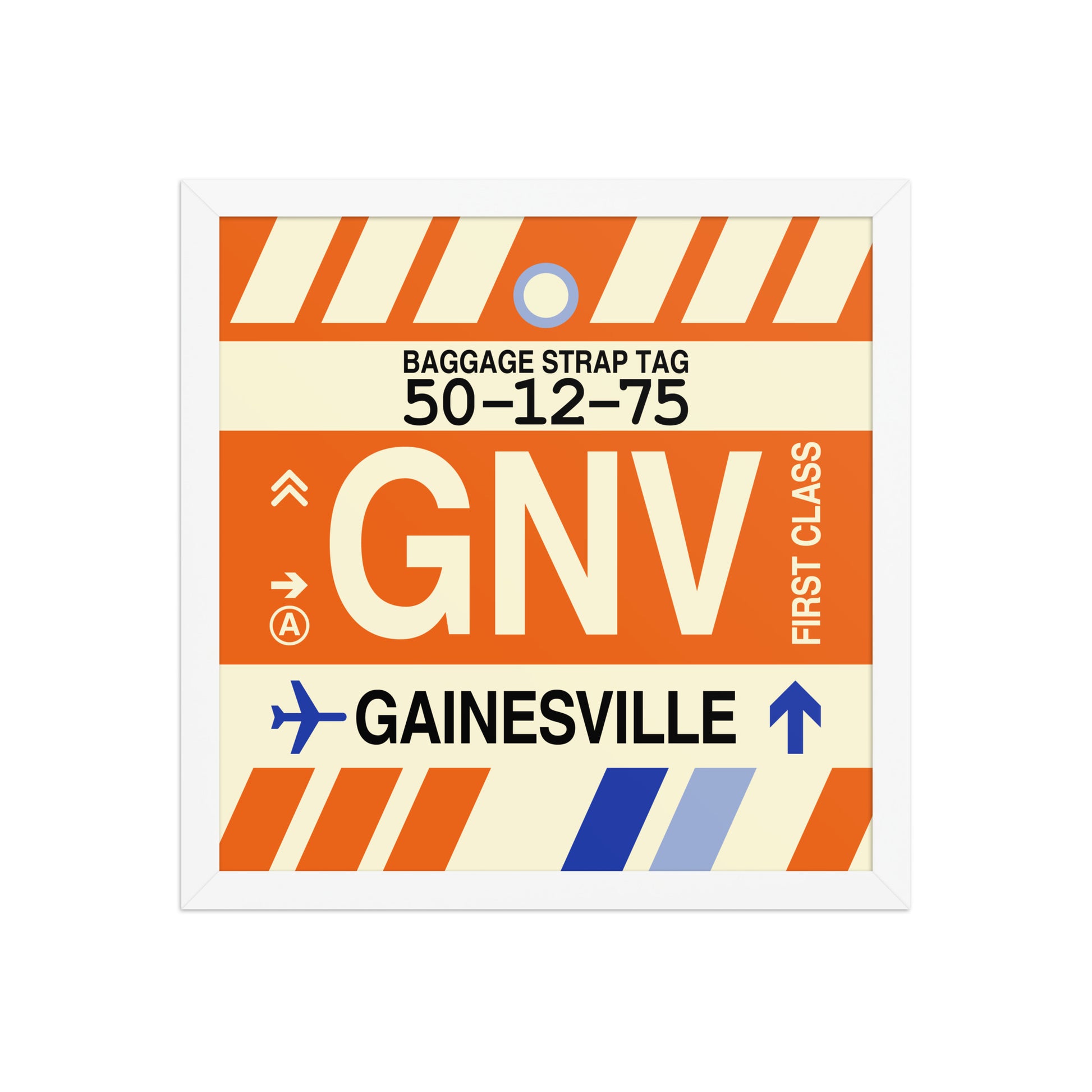 GNV Gainesville Framed Print • Jet Age Baggage Tag Design • YHM Designs - Image 13