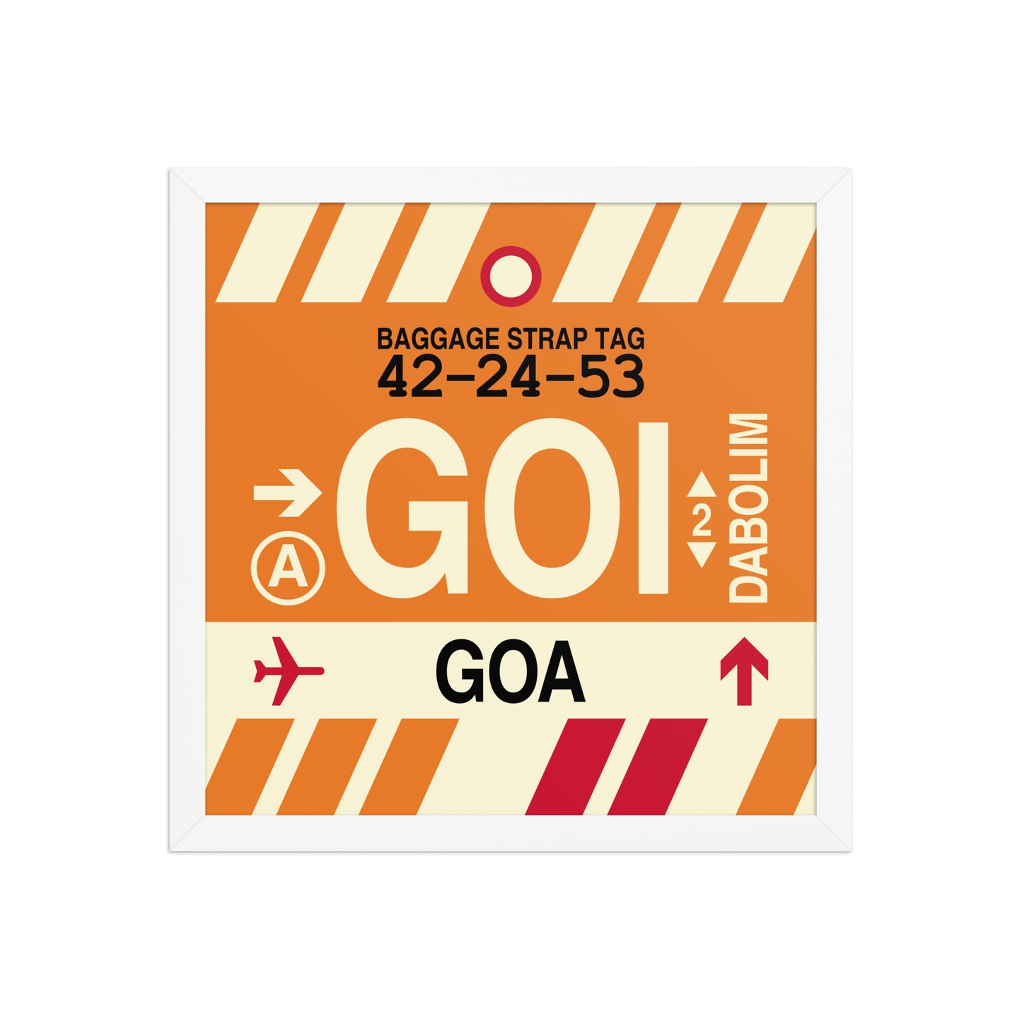 GOI Goa Framed Print • Jet Age Baggage Tag Design • YHM Designs - Image 13