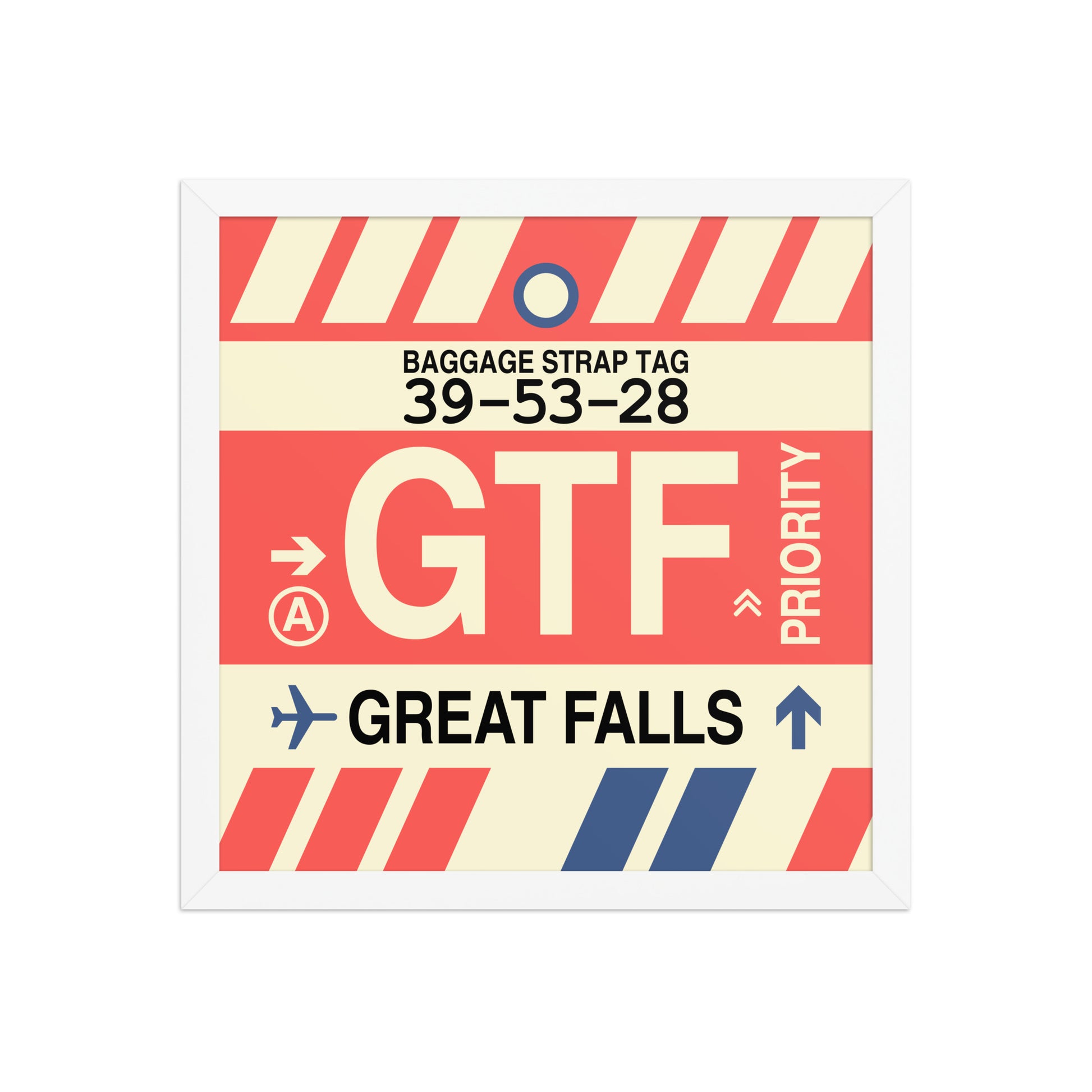 GTF Great Falls Framed Print • Jet Age Baggage Tag Design • YHM Designs - Image 13