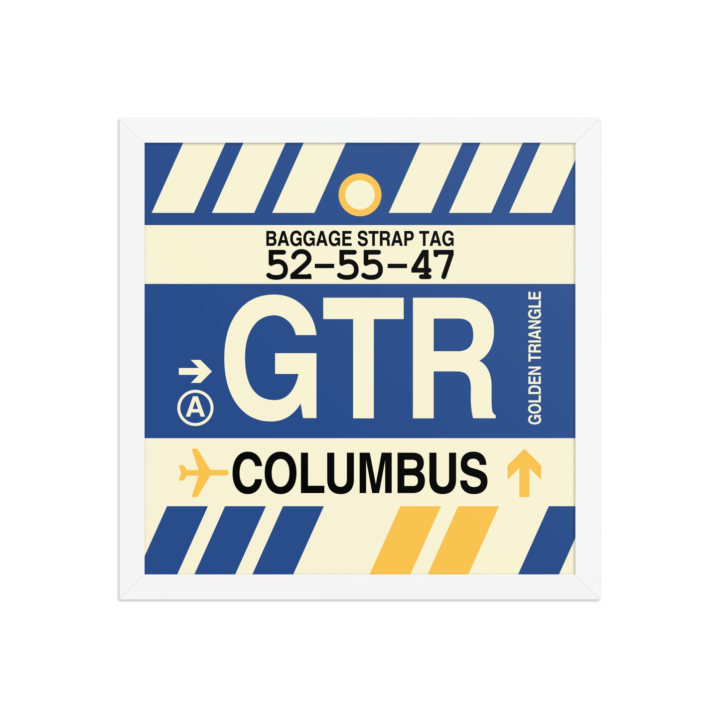 GTR Columbus Framed Print • Jet Age Baggage Tag Design • YHM Designs - Image 13