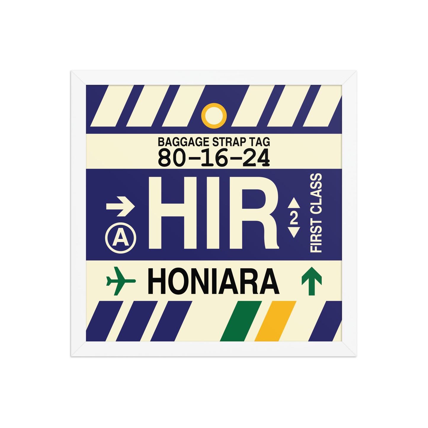 HIR Honiara Framed Print • Jet Age Baggage Tag Design • YHM Designs - Image 13
