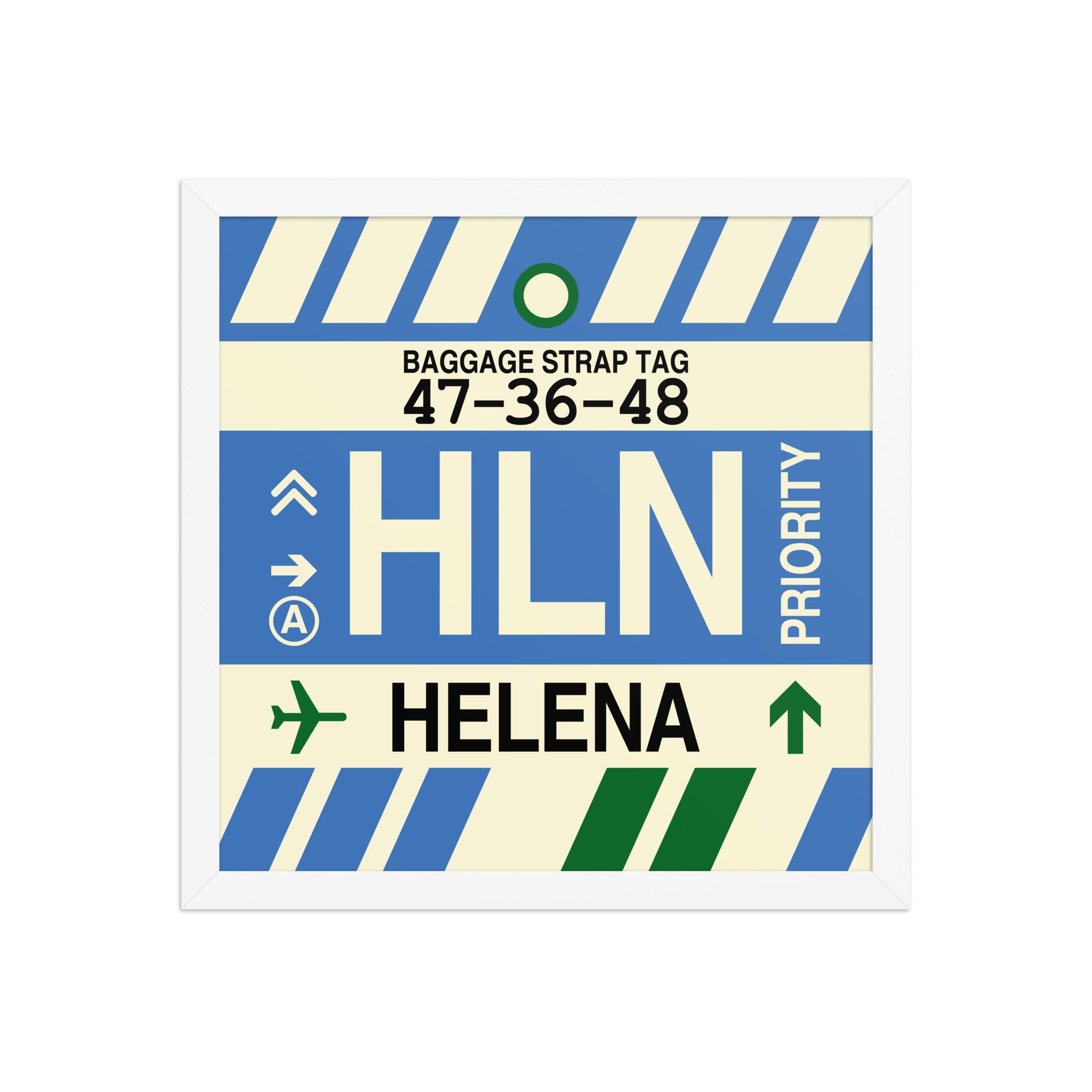 HLN Helena Framed Print • Jet Age Baggage Tag Design • YHM Designs - Image 13