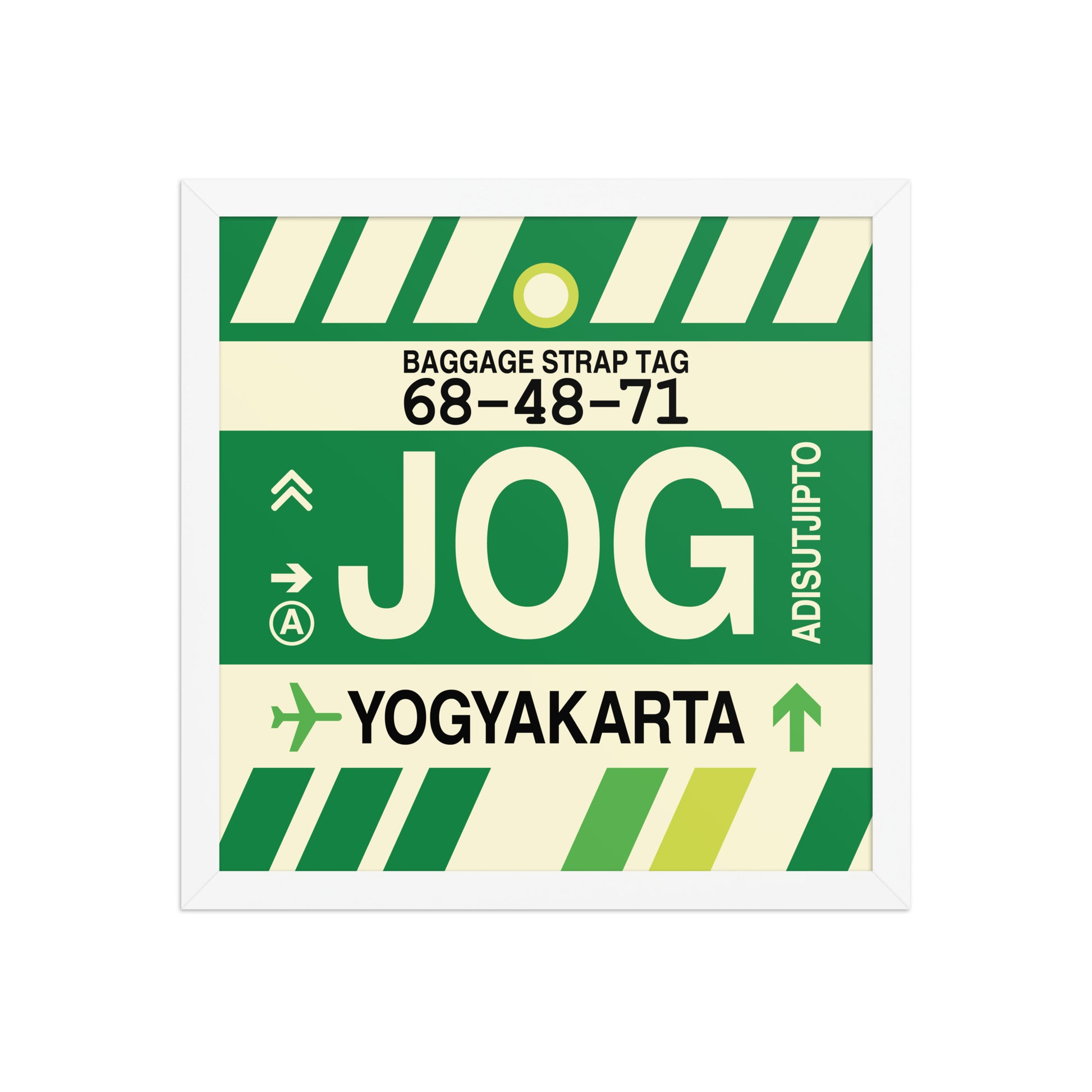 JOG Yogyakarta Framed Print • Jet Age Baggage Tag Design • YHM Designs - Image 13