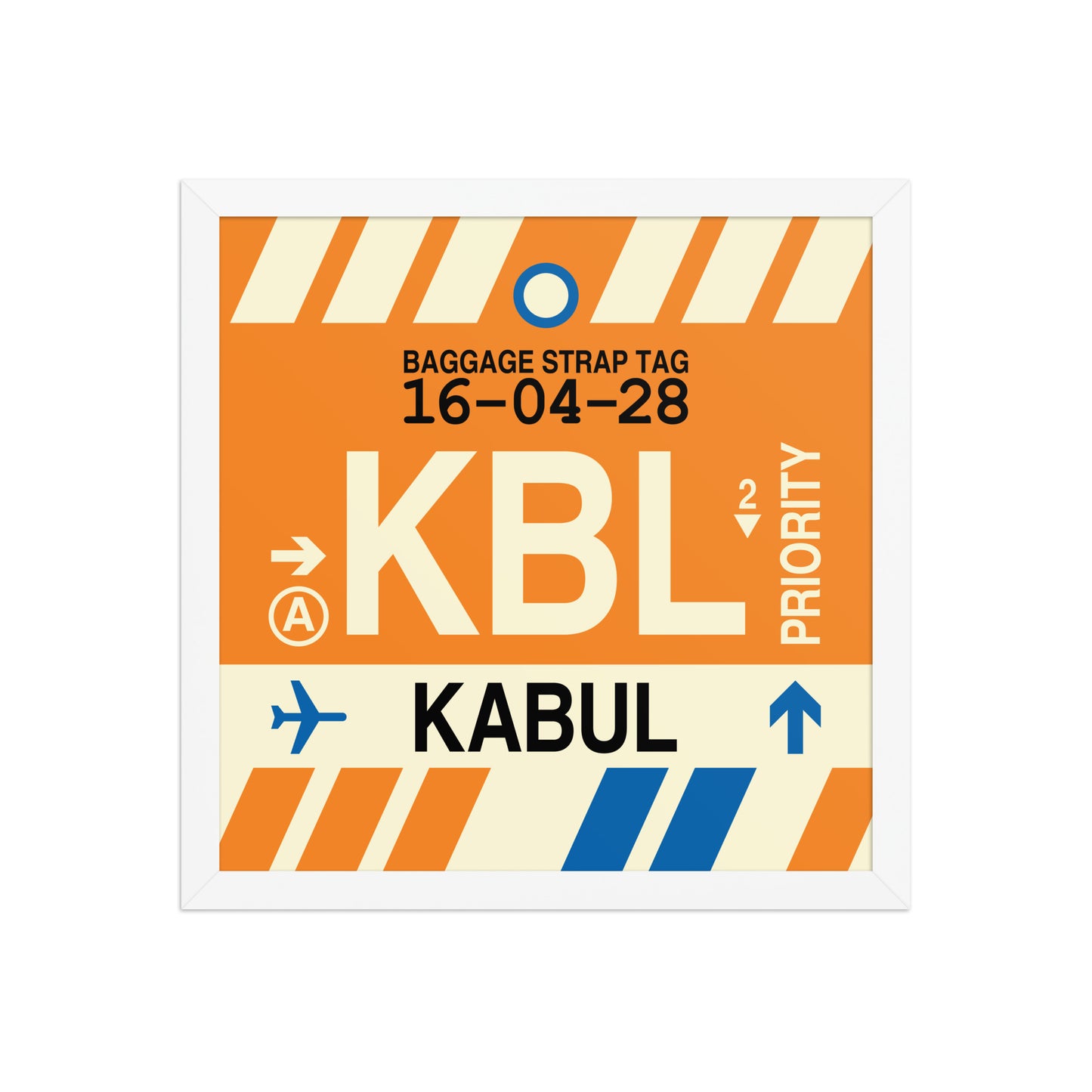 KBL Kabul Framed Print • Jet Age Baggage Tag Design • YHM Designs - Image 13