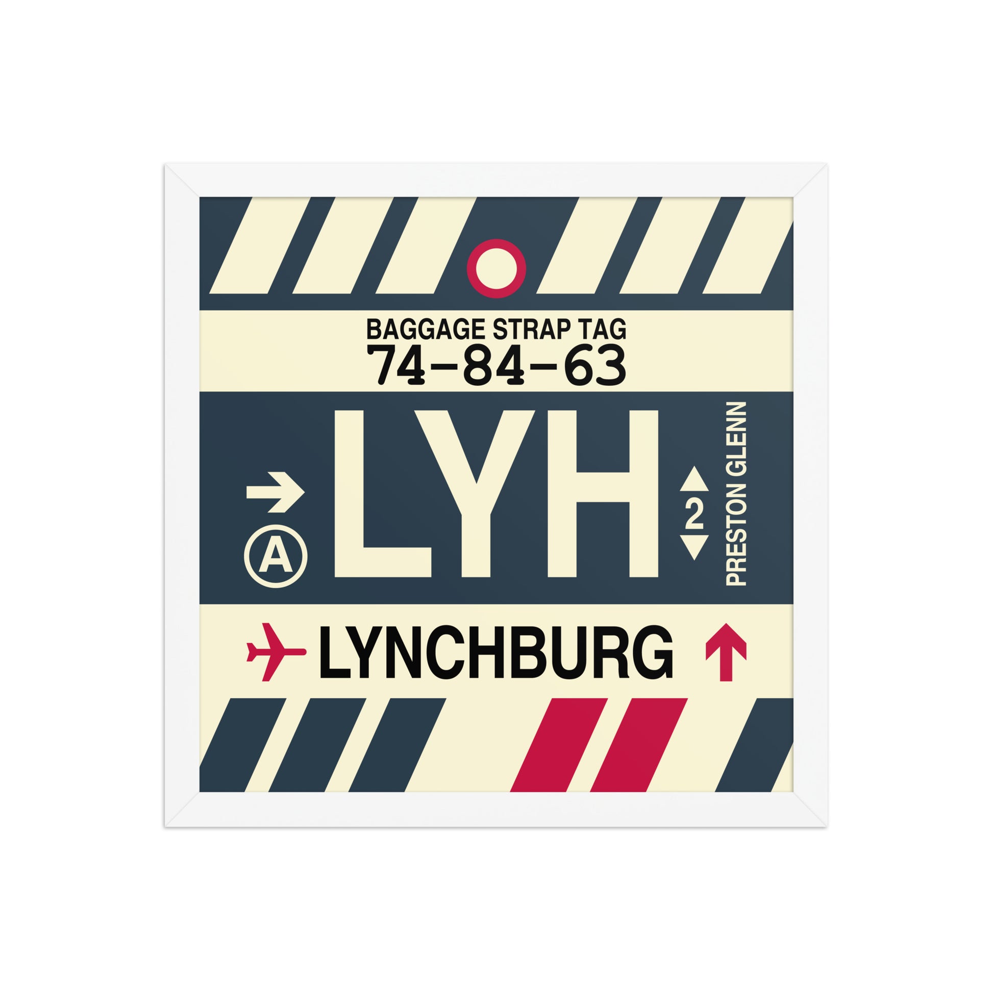 LYH Lynchburg Framed Print • Jet Age Baggage Tag Design • YHM Designs - Image 13