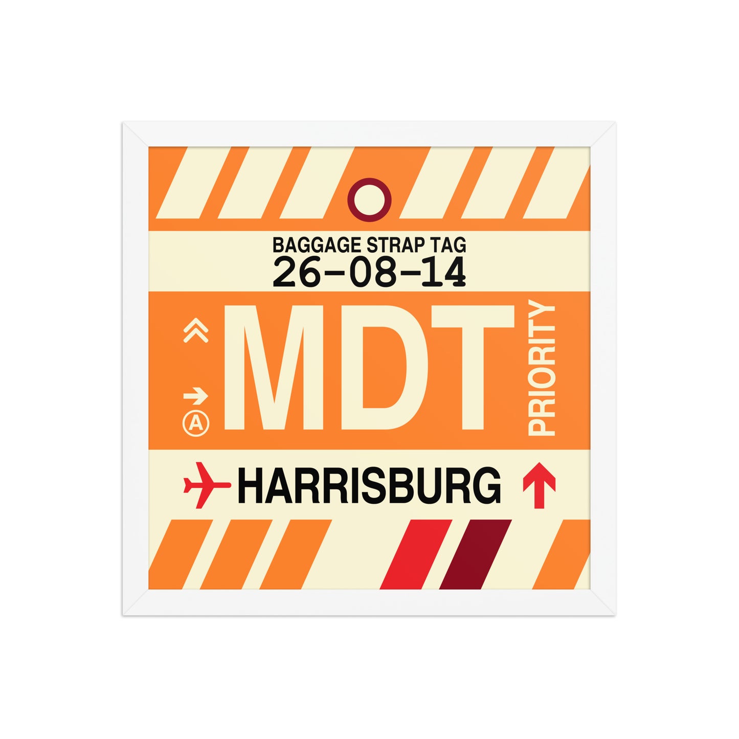 MDT Harrisburg Framed Print • Jet Age Baggage Tag Design • YHM Designs - Image 13
