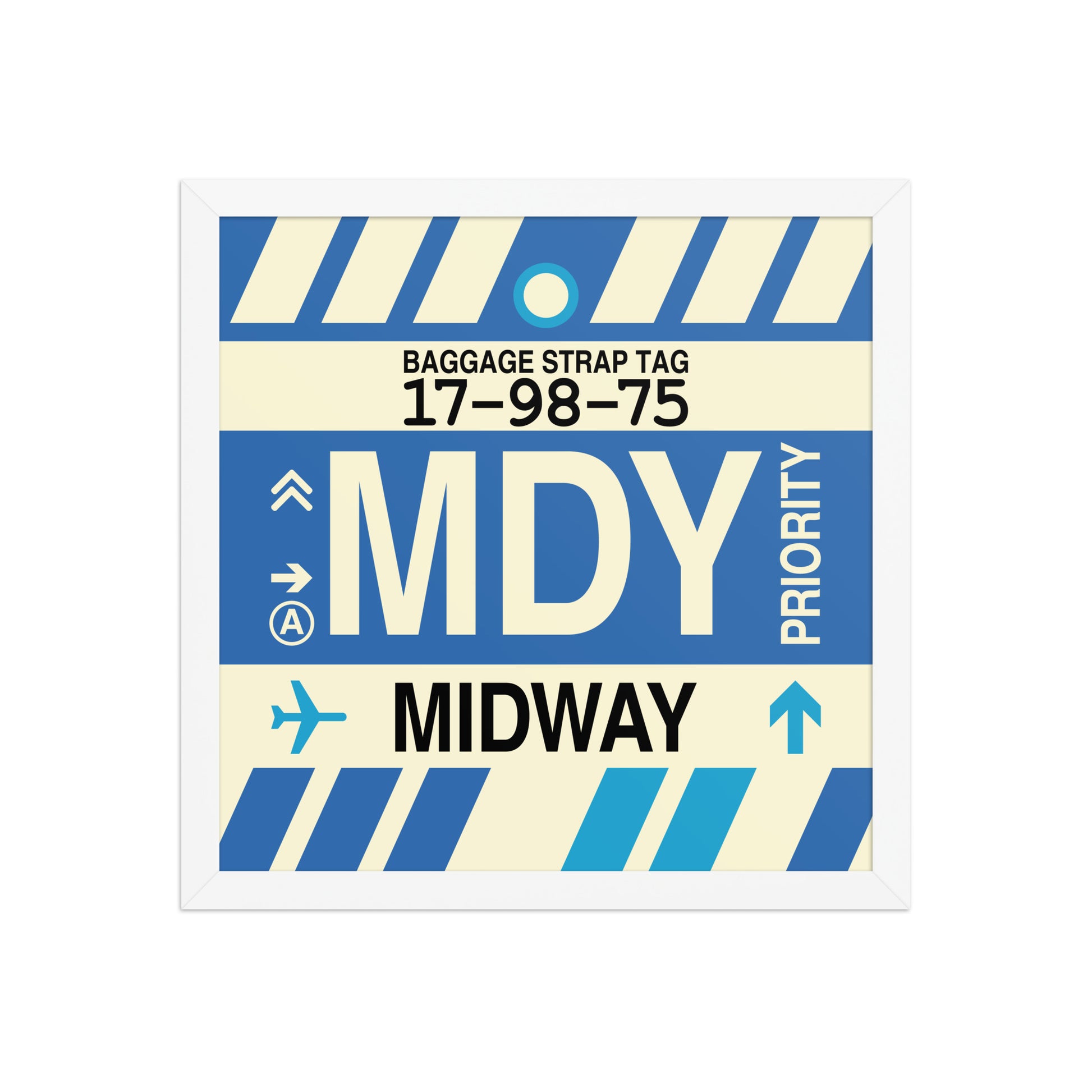 MDY Midway Framed Print • Jet Age Baggage Tag Design • YHM Designs - Image 13
