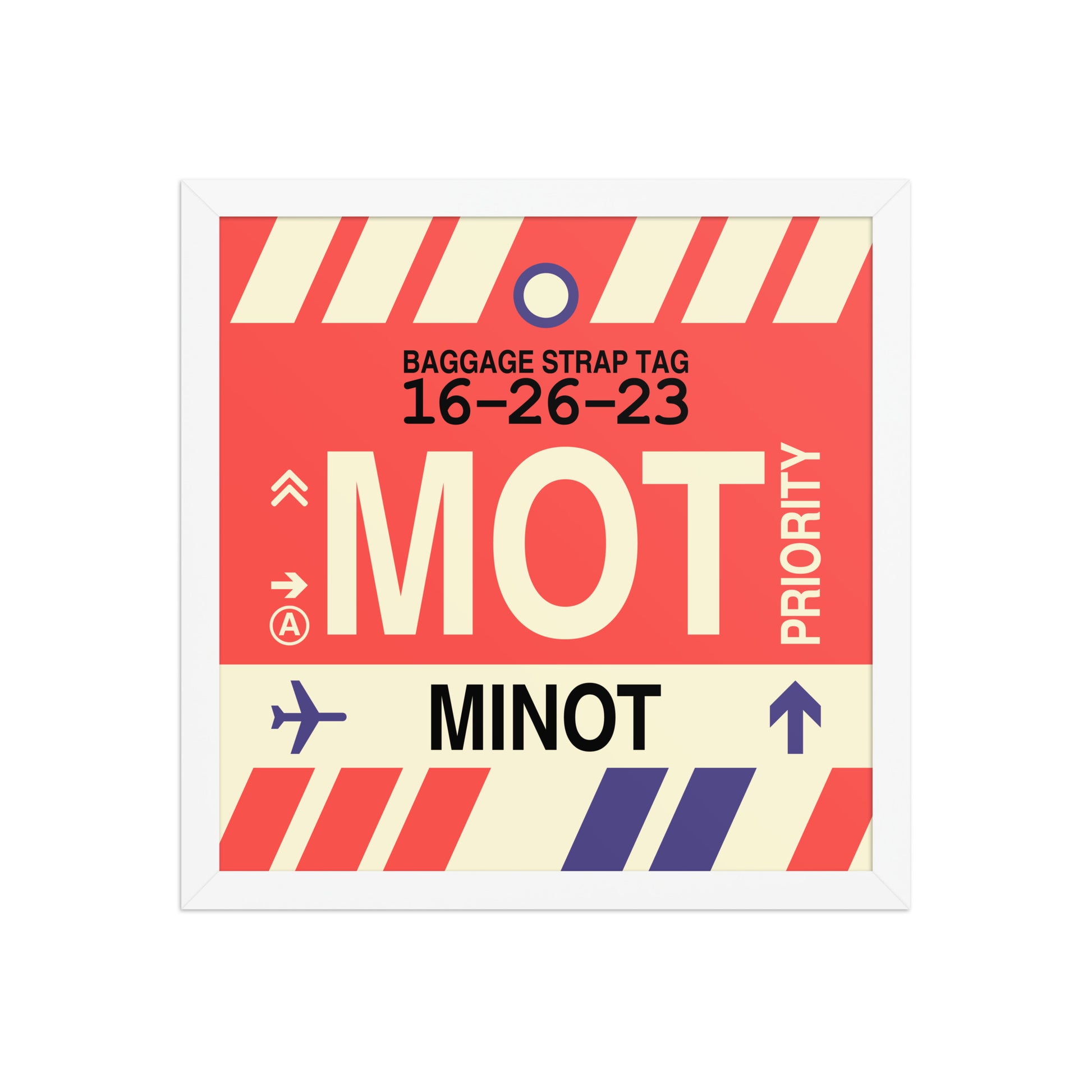 MOT Minot Framed Print • Jet Age Baggage Tag Design • YHM Designs - Image 13