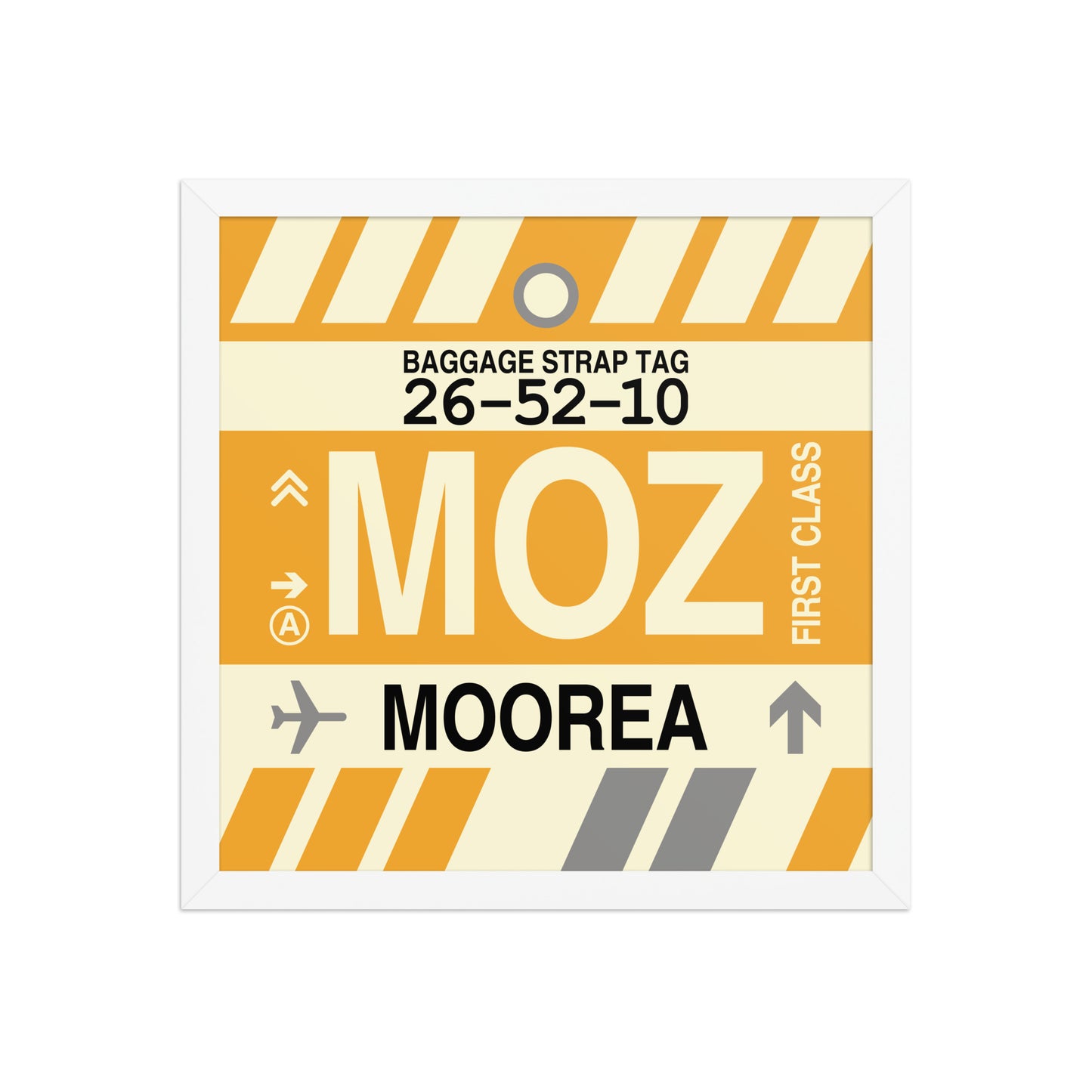MOZ Moorea Framed Print • Jet Age Baggage Tag Design • YHM Designs - Image 13