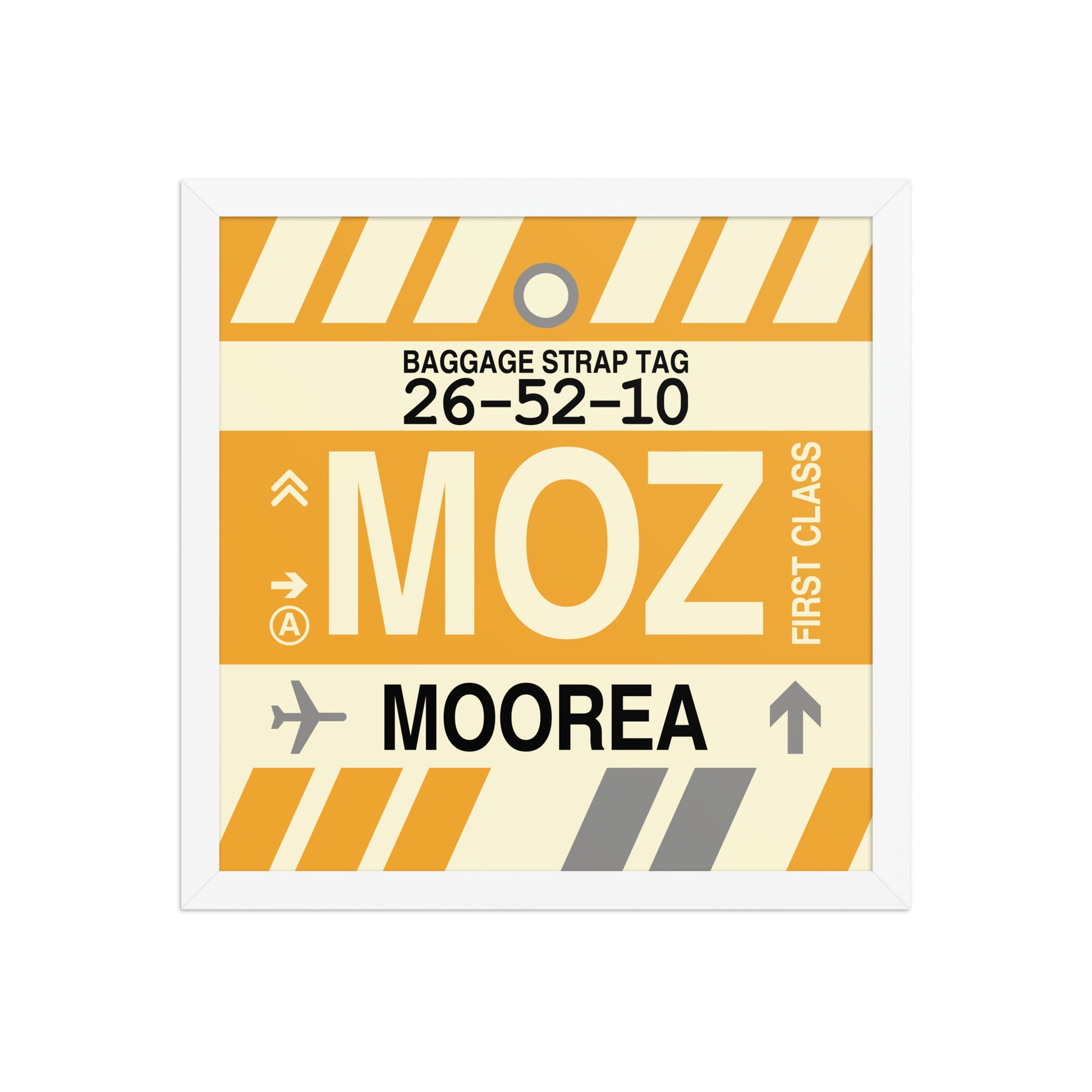 MOZ Moorea Framed Print • Jet Age Baggage Tag Design • YHM Designs - Image 13