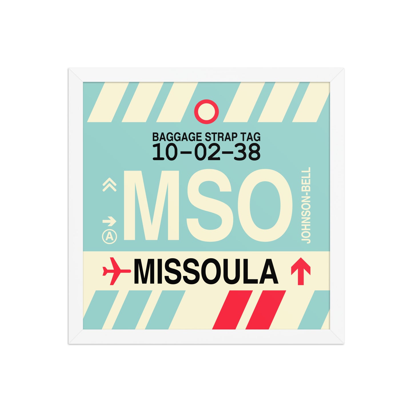 MSO Missoula Framed Print • Jet Age Baggage Tag Design • YHM Designs - Image 13