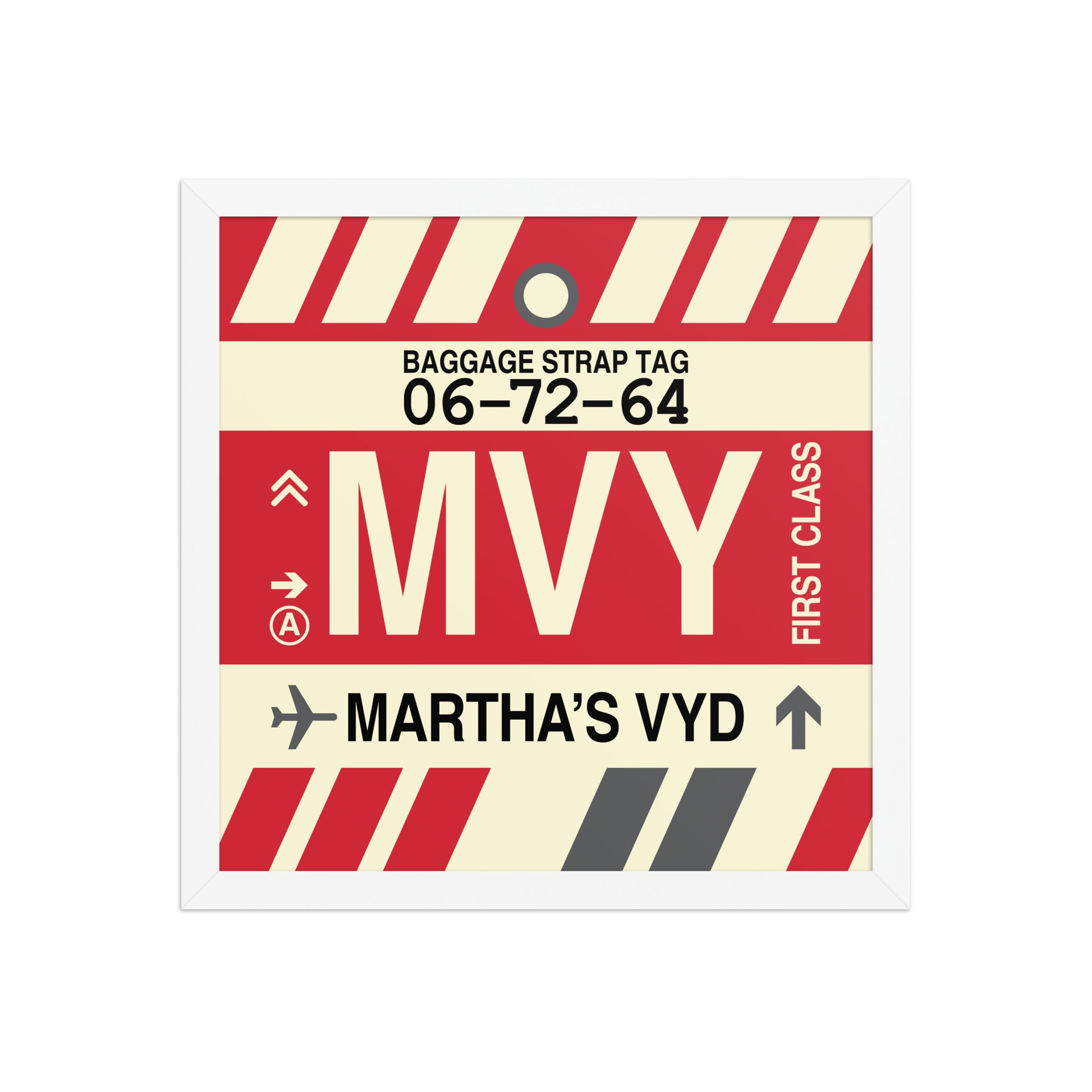 MVY Martha's Vineyard Framed Print • Jet Age Baggage Tag Design • YHM Designs - Image 13