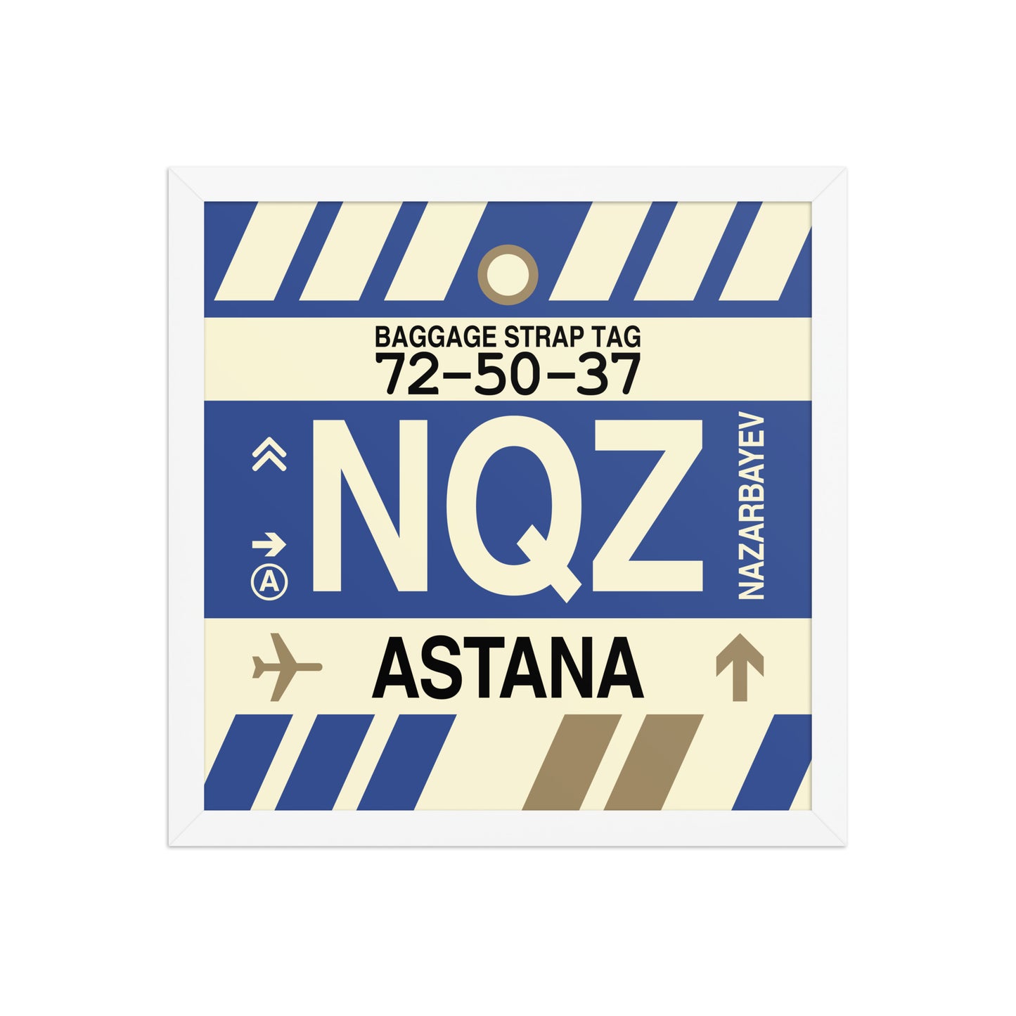 NQZ Astana Framed Print • Jet Age Baggage Tag Design • YHM Designs - Image 13
