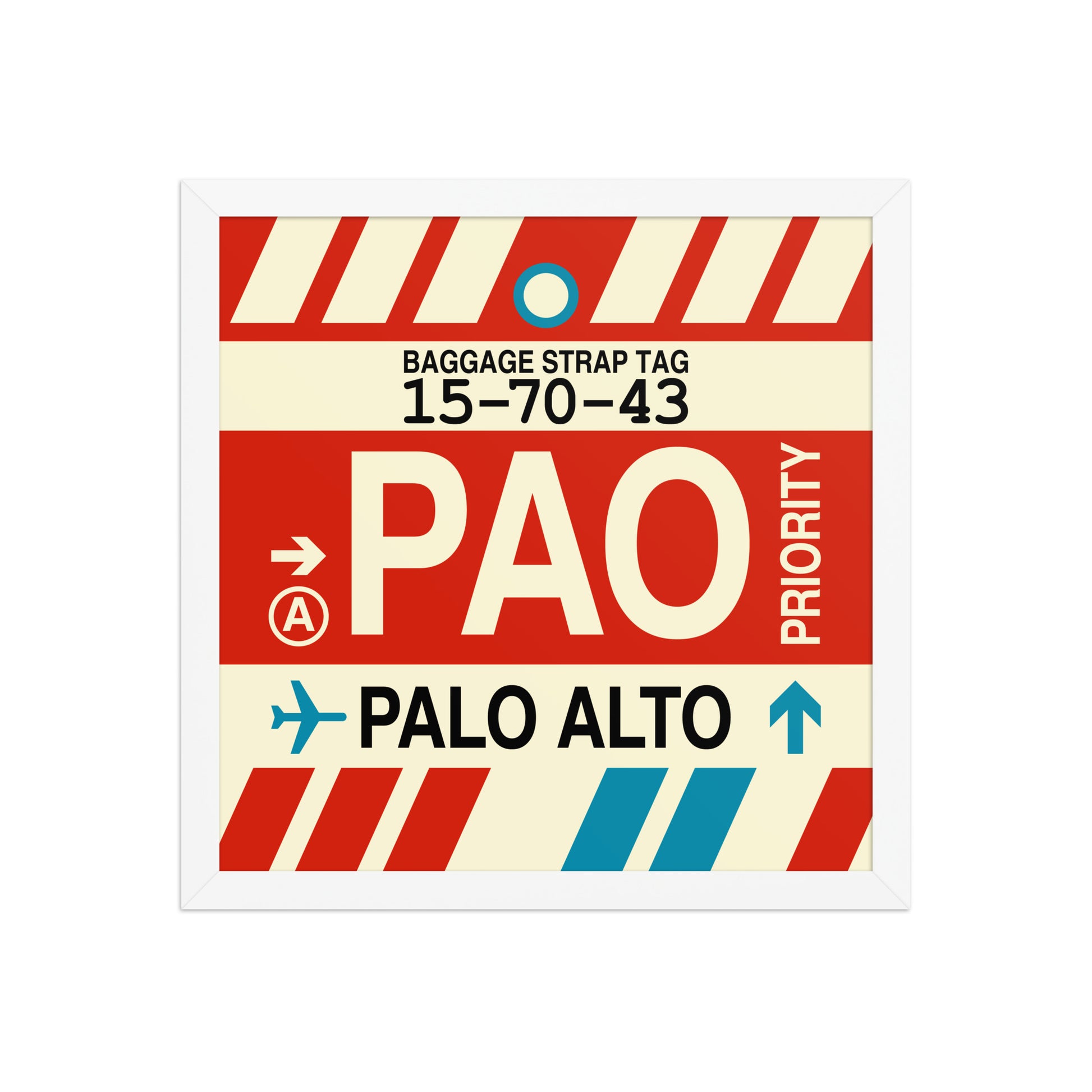 PAO Palo Alto Framed Print • Jet Age Baggage Tag Design • YHM Designs - Image 13