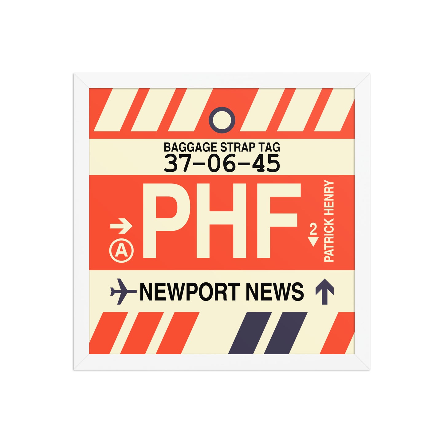 PHF Newport News Framed Print • Jet Age Baggage Tag Design • YHM Designs - Image 13