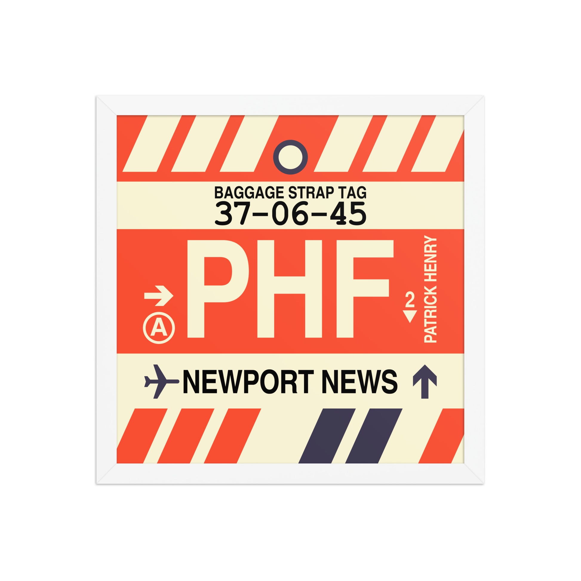 PHF Newport News Framed Print • Jet Age Baggage Tag Design • YHM Designs - Image 13