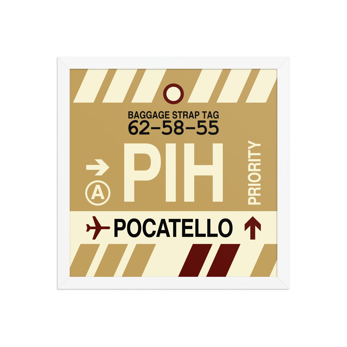 PIH Pocatello Framed Print • Jet Age Baggage Tag Design • YHM Designs - Image 13