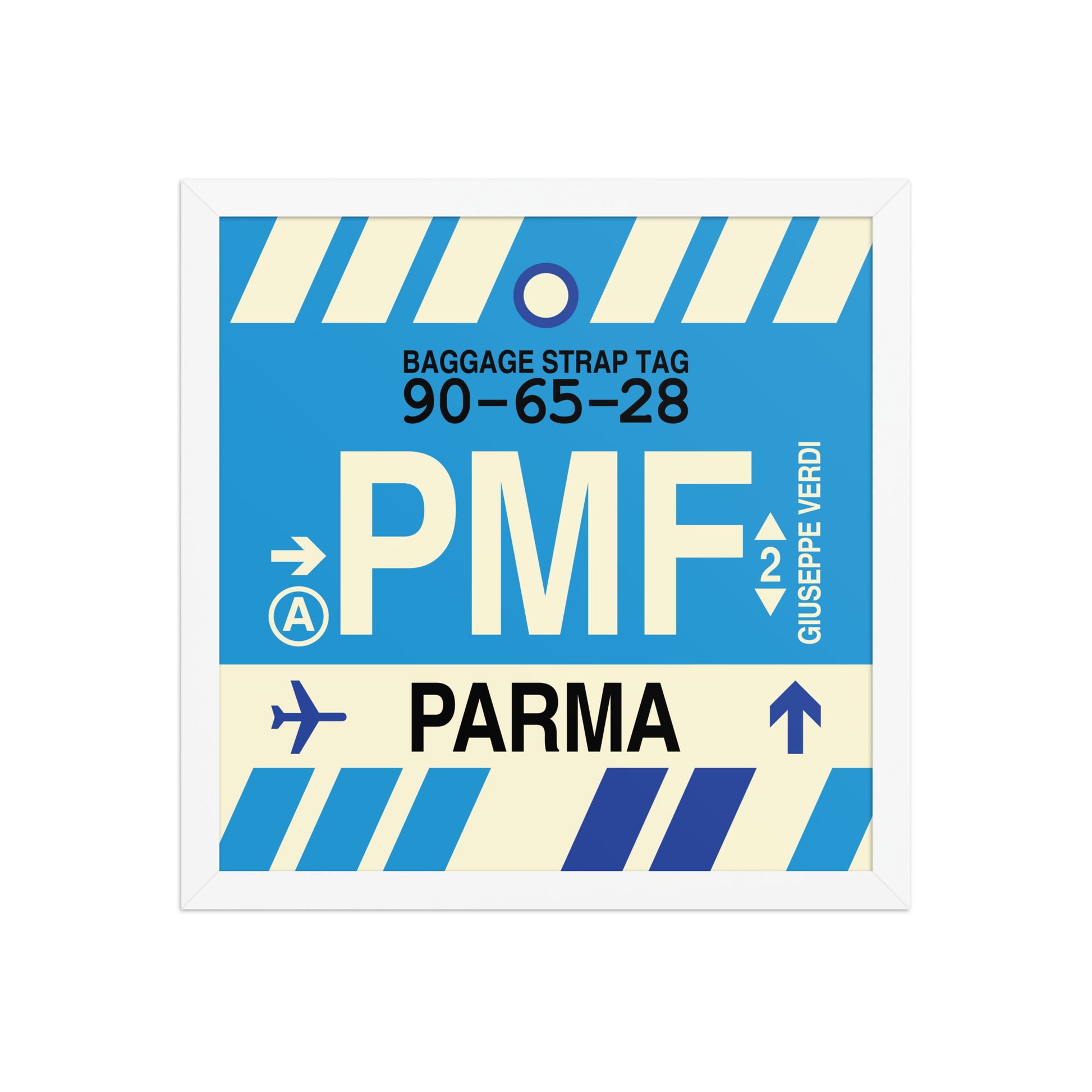 PMF Parma Framed Print • Jet Age Baggage Tag Design • YHM Designs - Image 13