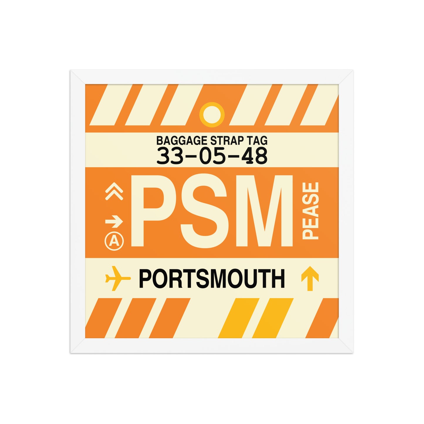 PSM Portsmouth Framed Print • Jet Age Baggage Tag Design • YHM Designs - Image 13