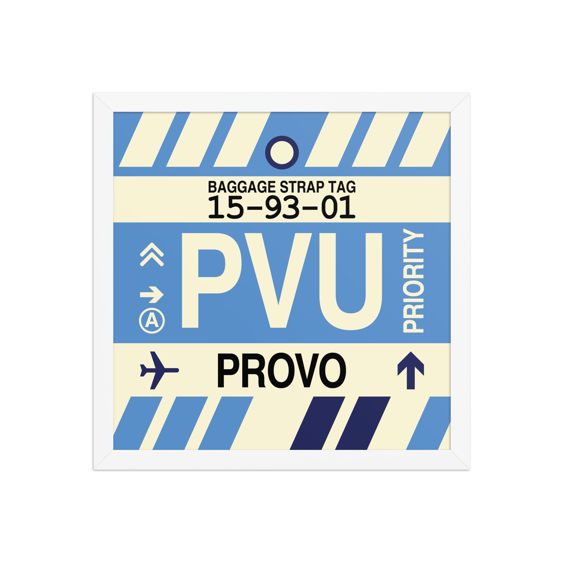 PVU Provo Framed Print • Jet Age Baggage Tag Design • YHM Designs - Image 13