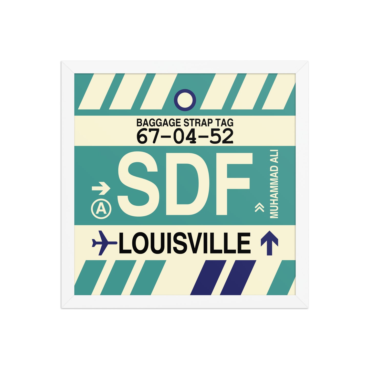 SDF Louisville Framed Print • Jet Age Baggage Tag Design • YHM Designs - Image 13