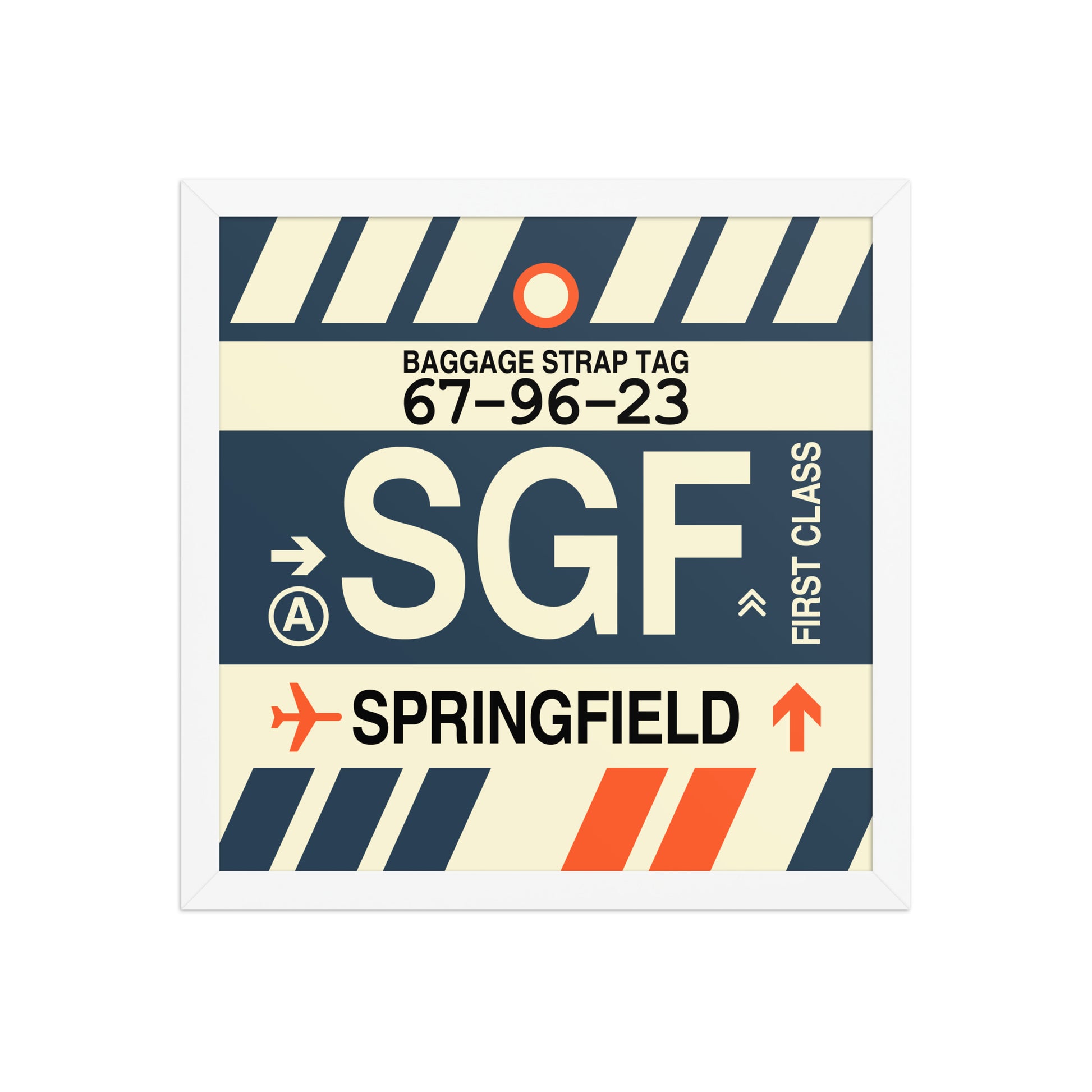 SGF Springfield Framed Print • Jet Age Baggage Tag Design • YHM Designs - Image 13