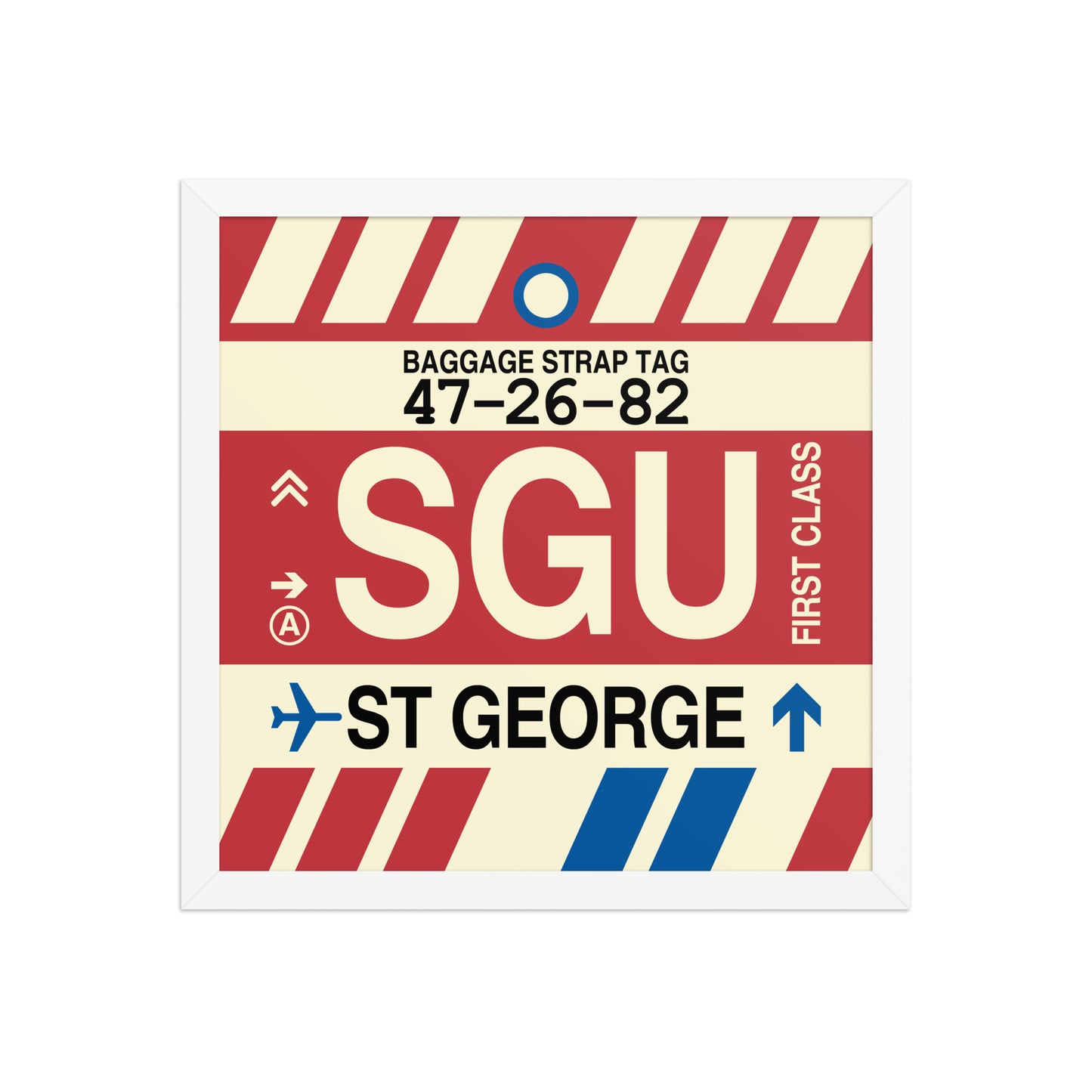 SGU St. George Framed Print • Jet Age Baggage Tag Design • YHM Designs - Image 13