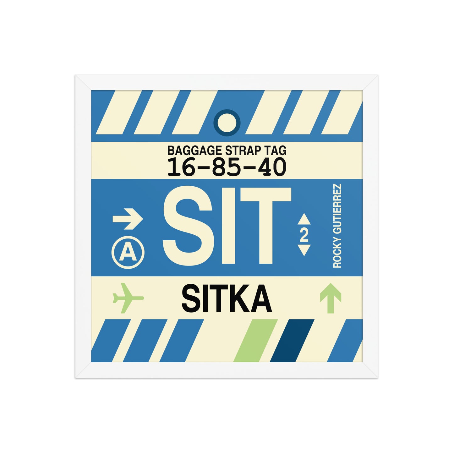 SIT Sitka Framed Print • Jet Age Baggage Tag Design • YHM Designs - Image 13