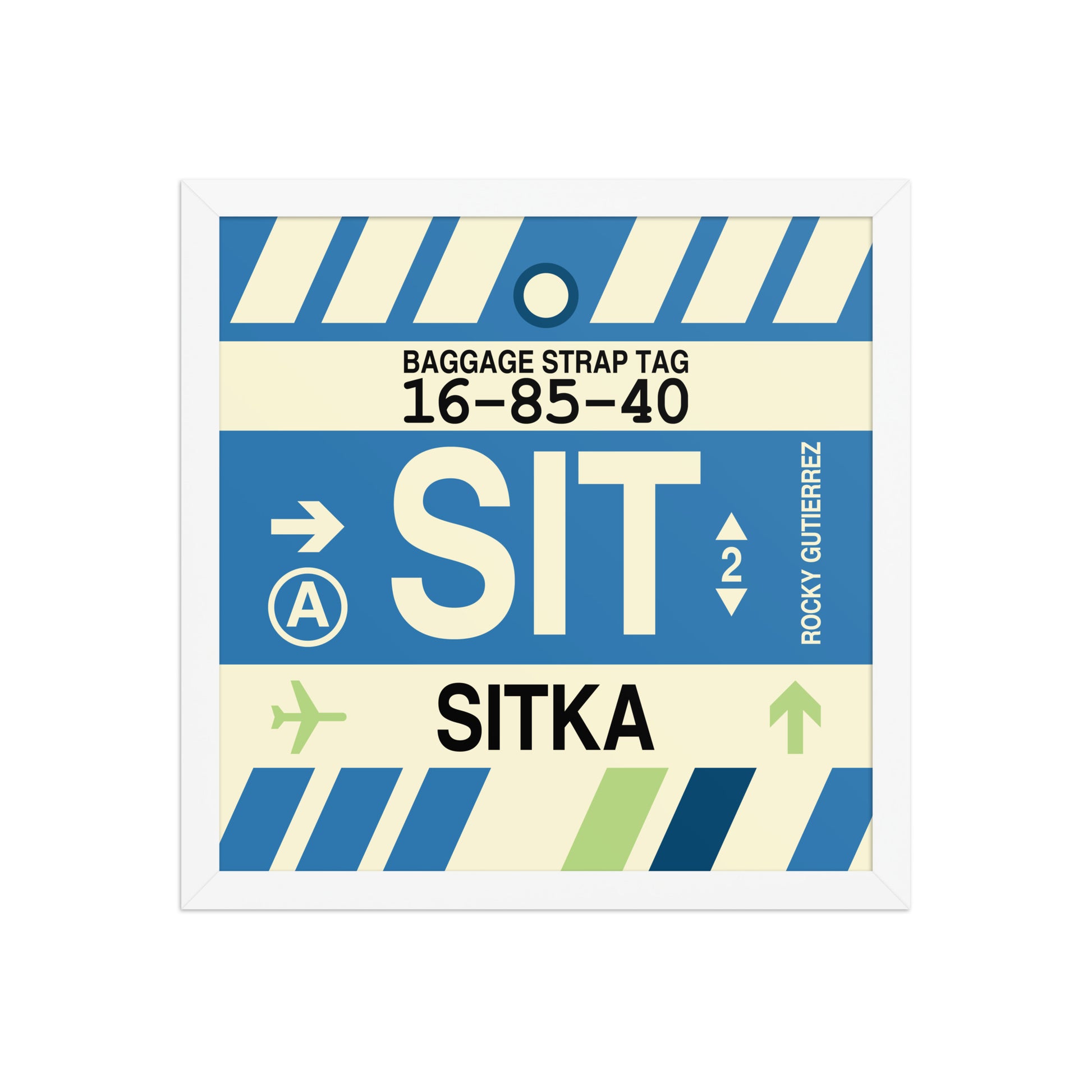 SIT Sitka Framed Print • Jet Age Baggage Tag Design • YHM Designs - Image 13