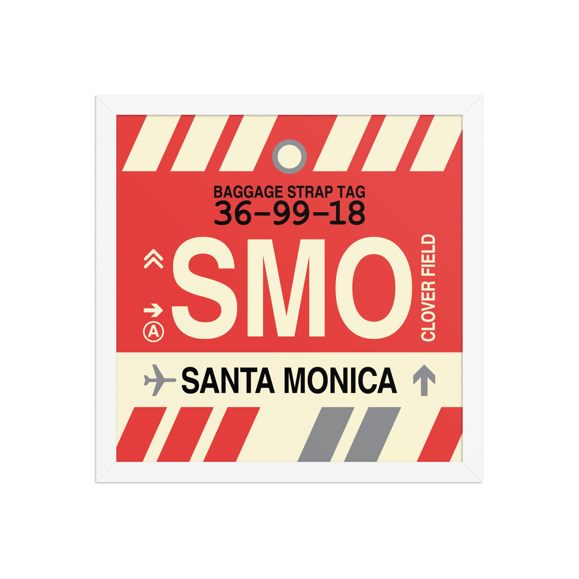 SMO Santa Monica Framed Print • Jet Age Baggage Tag Design • YHM Designs - Image 13