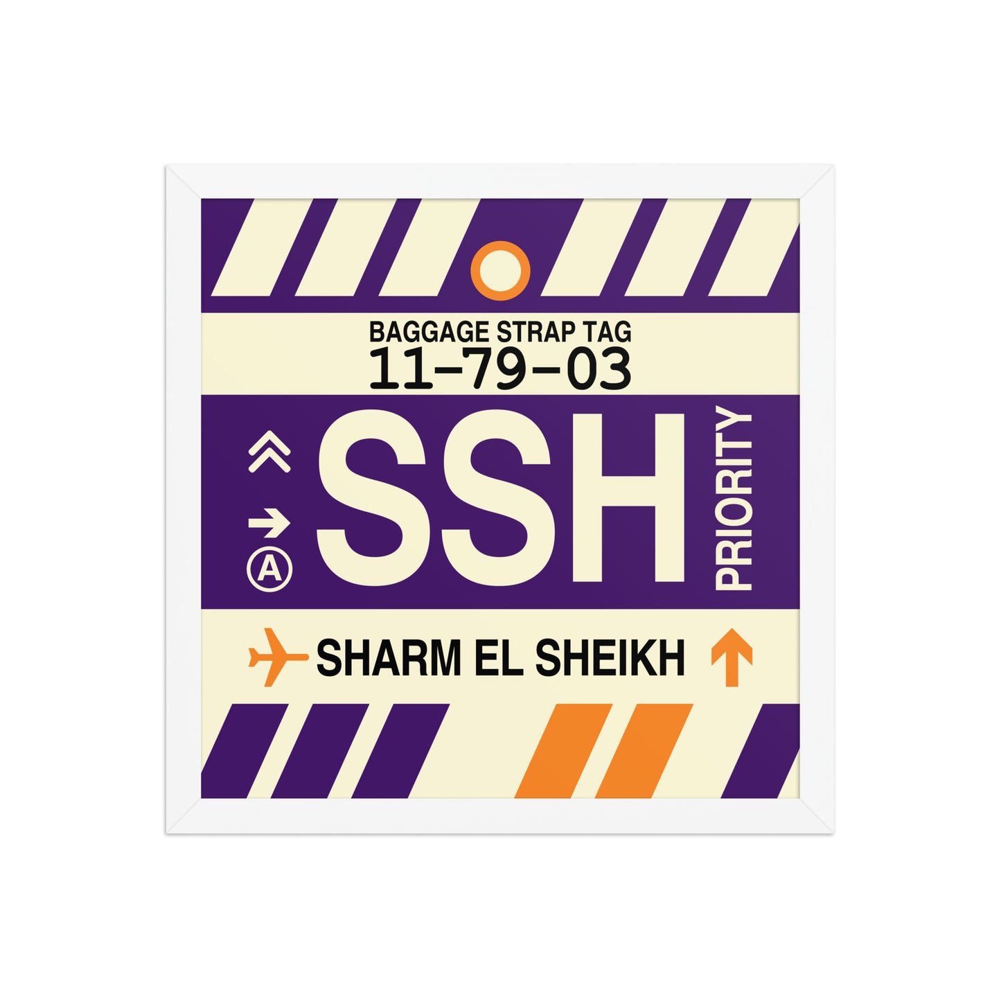 SSH Sharm el-Sheikh Framed Print • Jet Age Baggage Tag Design • YHM Designs - Image 13