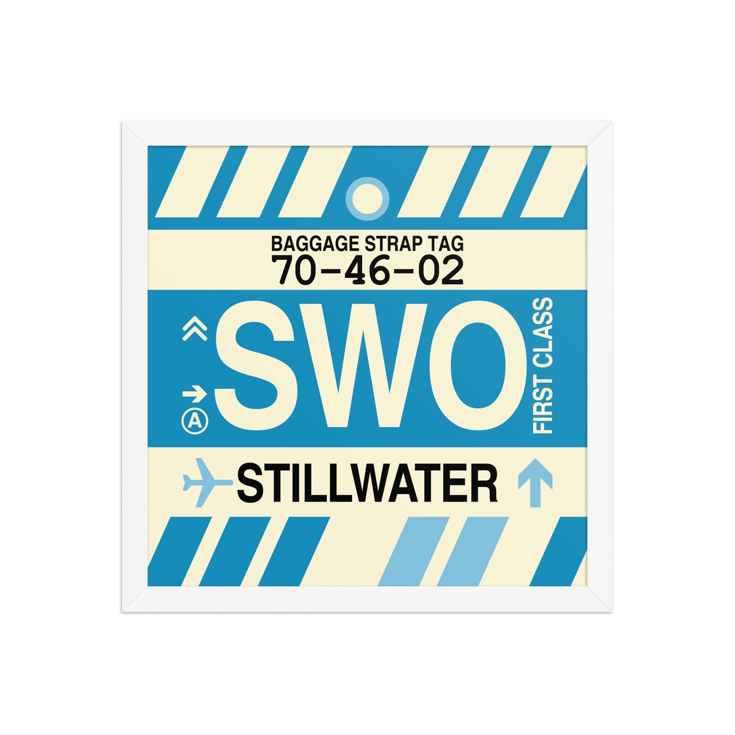 SWO Stillwater Framed Print • Jet Age Baggage Tag Design • YHM Designs - Image 13