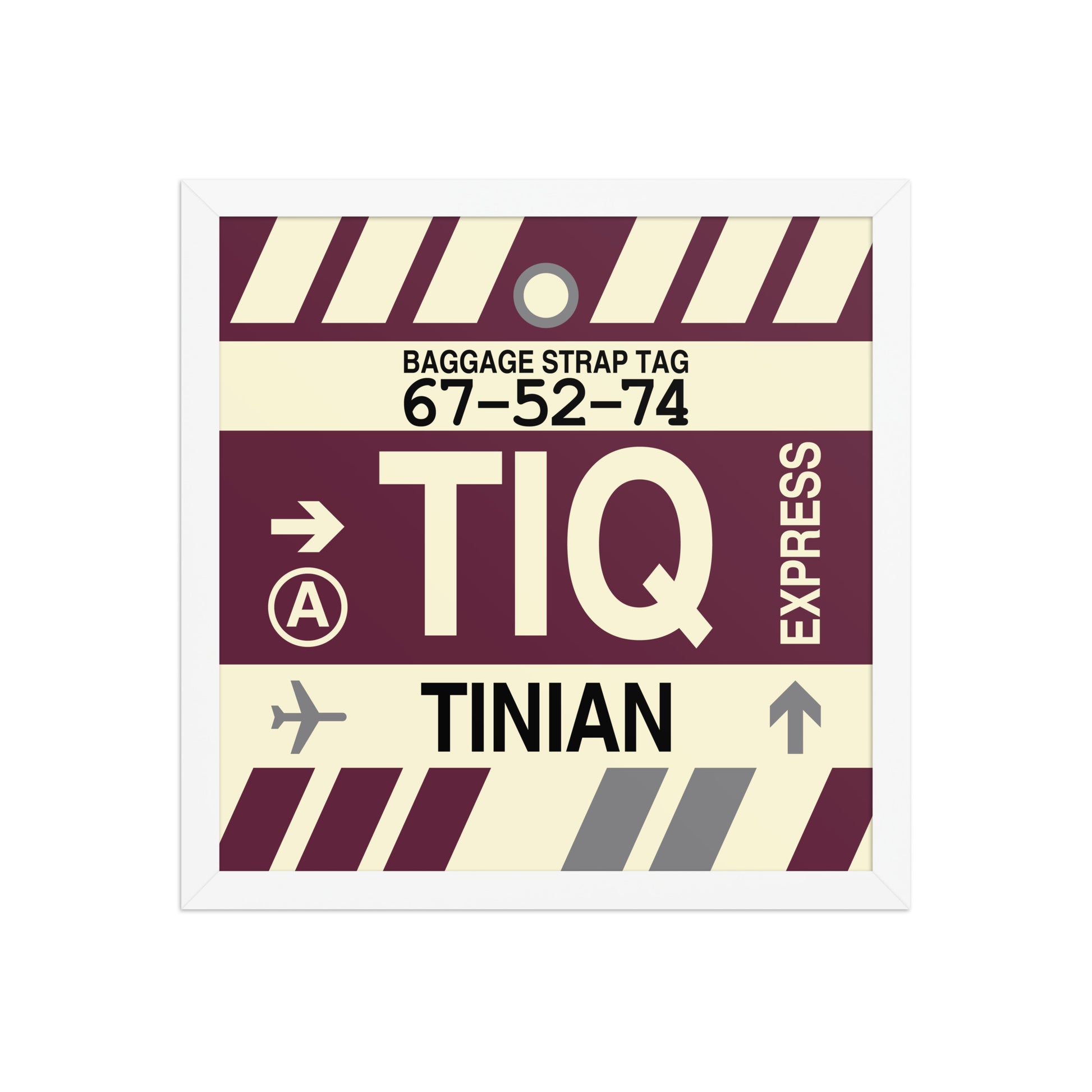 TIQ Tinian Framed Print • Jet Age Baggage Tag Design • YHM Designs - Image 13