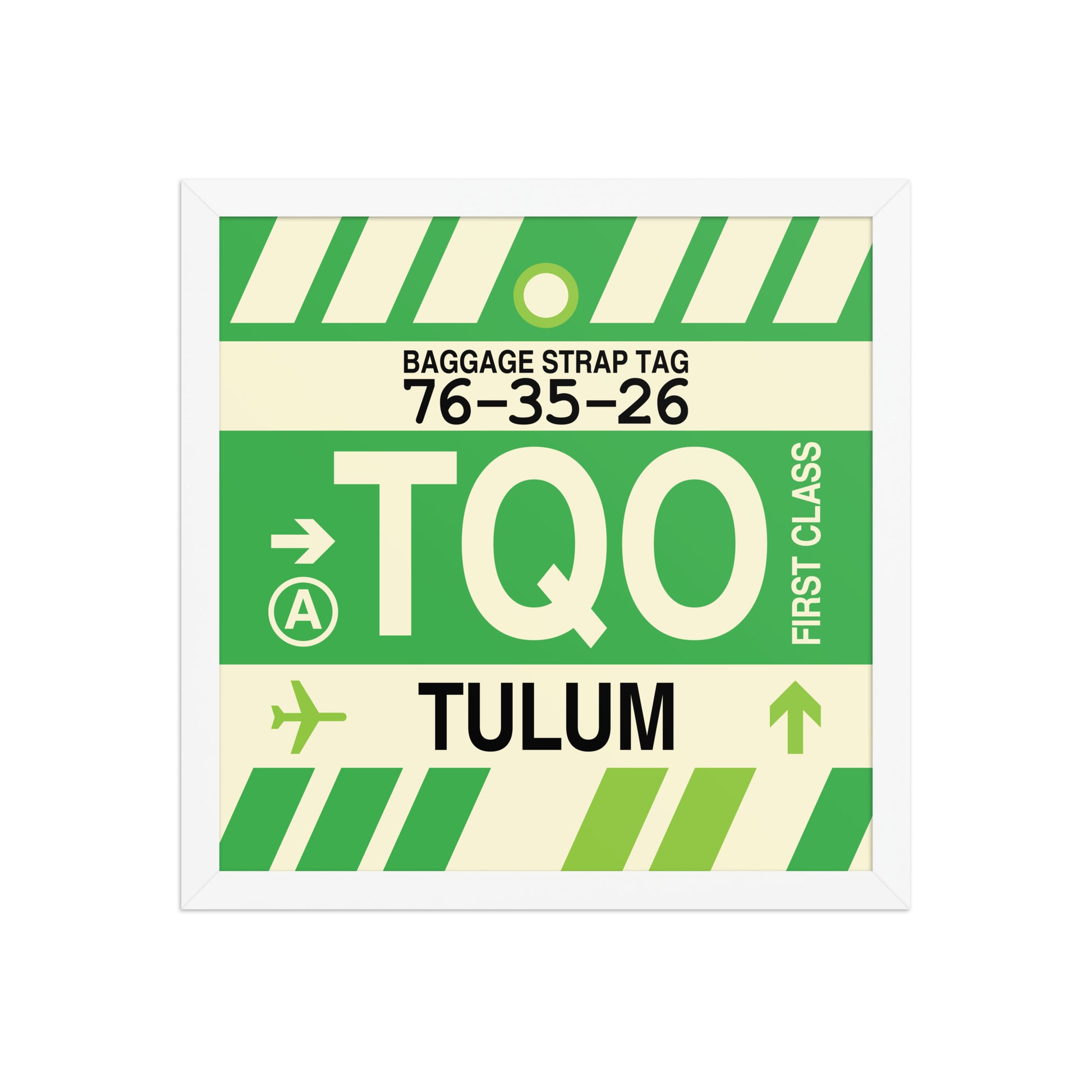 TQO Tulum Framed Print • Jet Age Baggage Tag Design • YHM Designs - Image 13