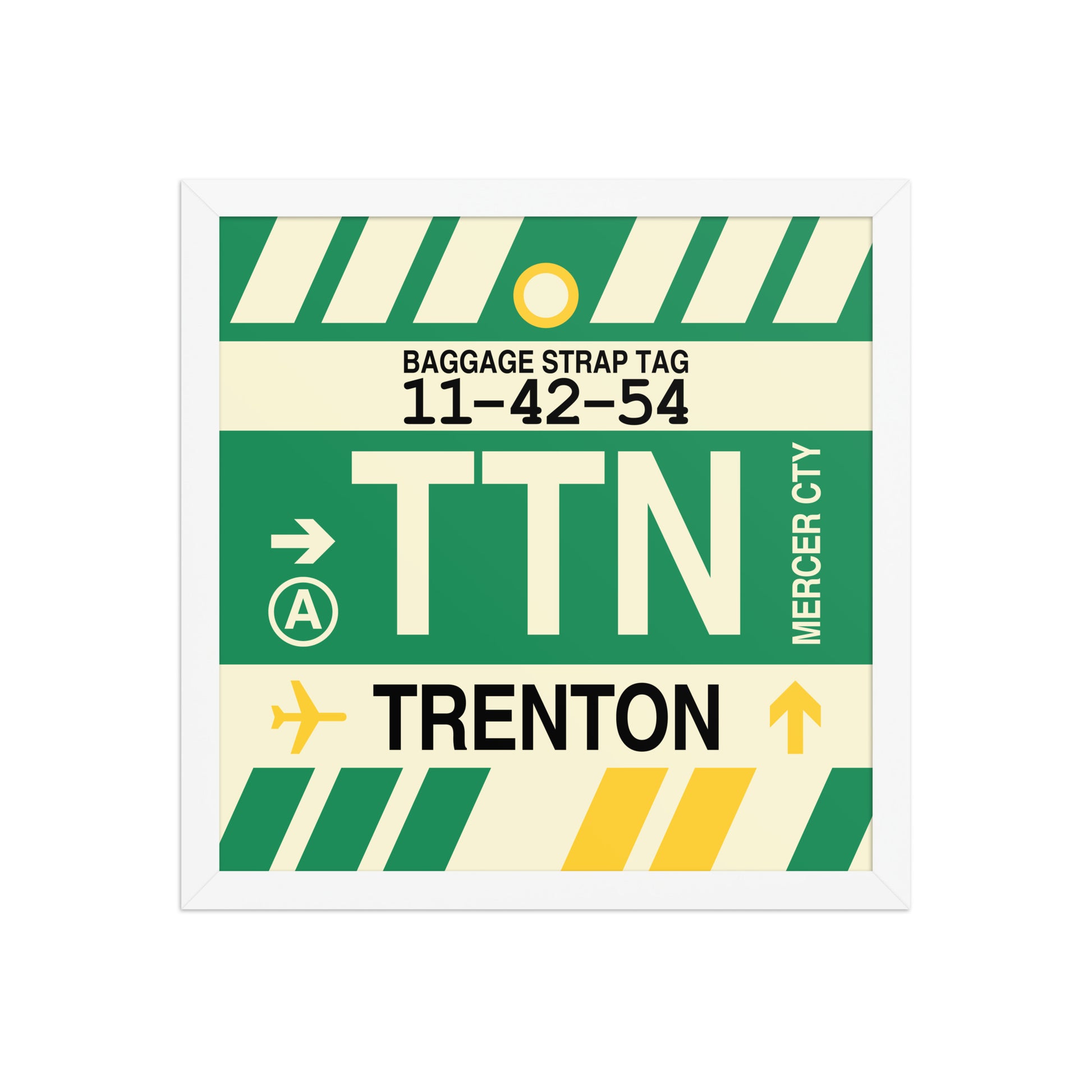 TTN Trenton Framed Print • Jet Age Baggage Tag Design • YHM Designs - Image 13