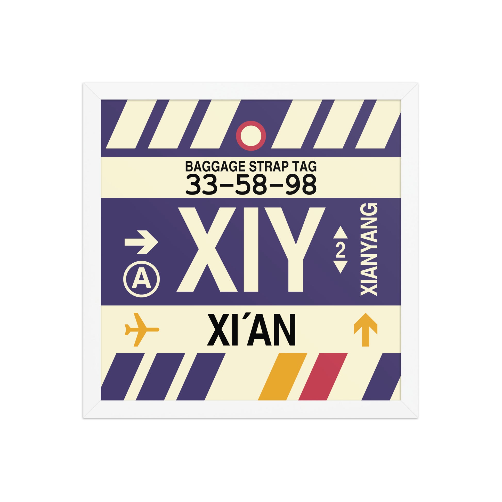 XIY Xi'an Framed Print • Jet Age Baggage Tag Design • YHM Designs - Image 13