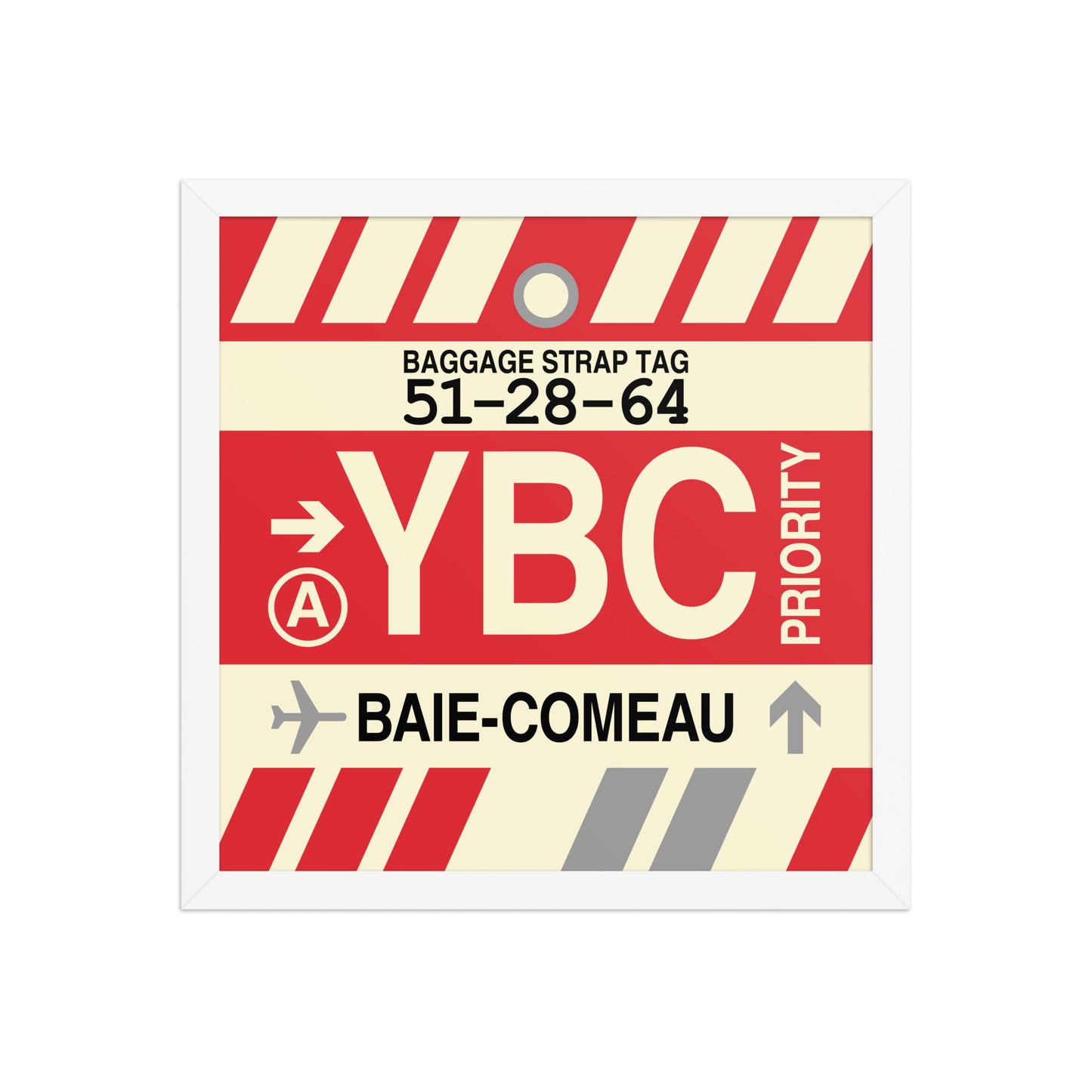 YBC Baie-Comeau Framed Print • Jet Age Baggage Tag Design • YHM Designs - Image 13